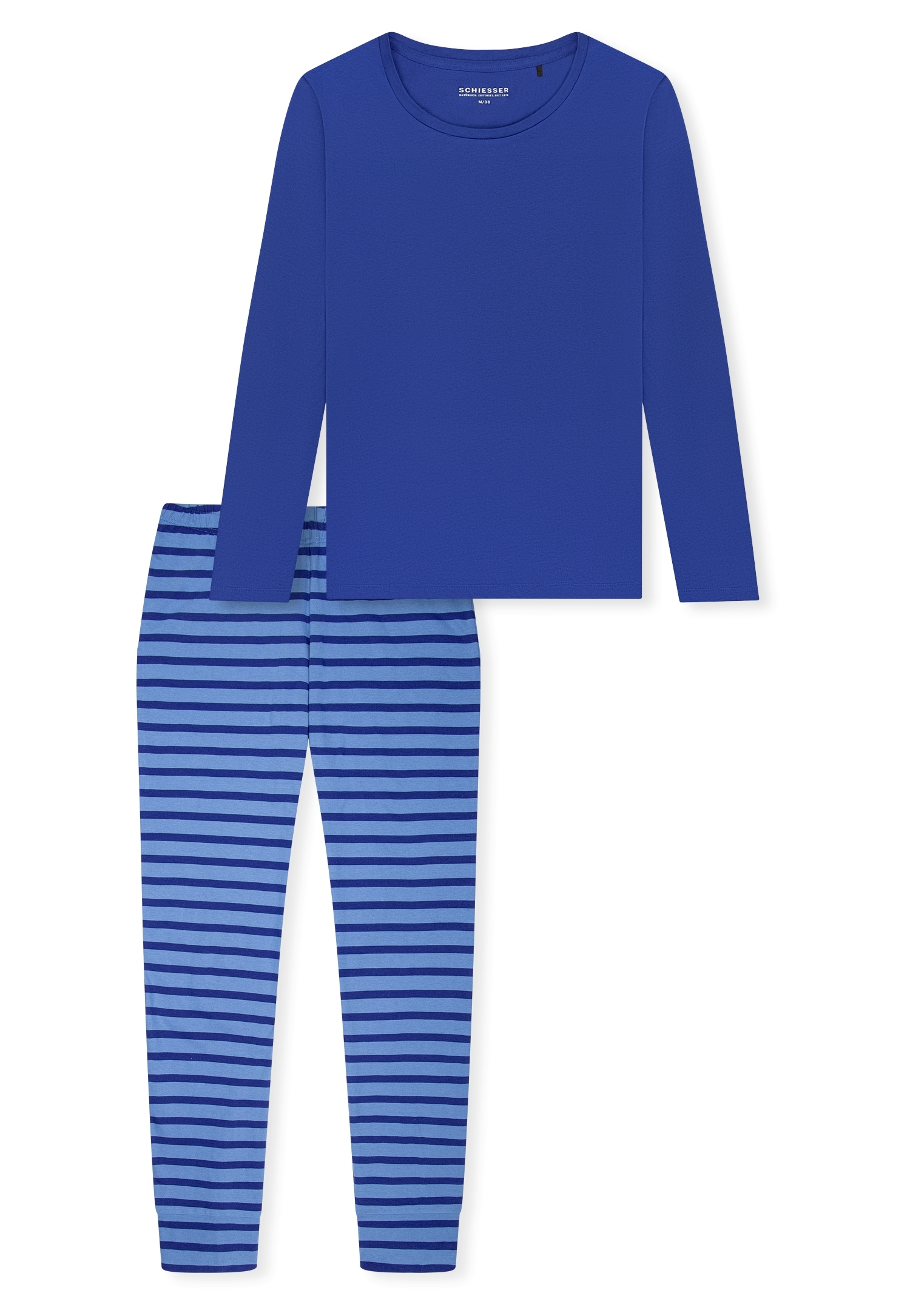 Schiesser Pyjama »Casual Essentials« 2 pièces mit eingefasster, runder Halsausschnitt