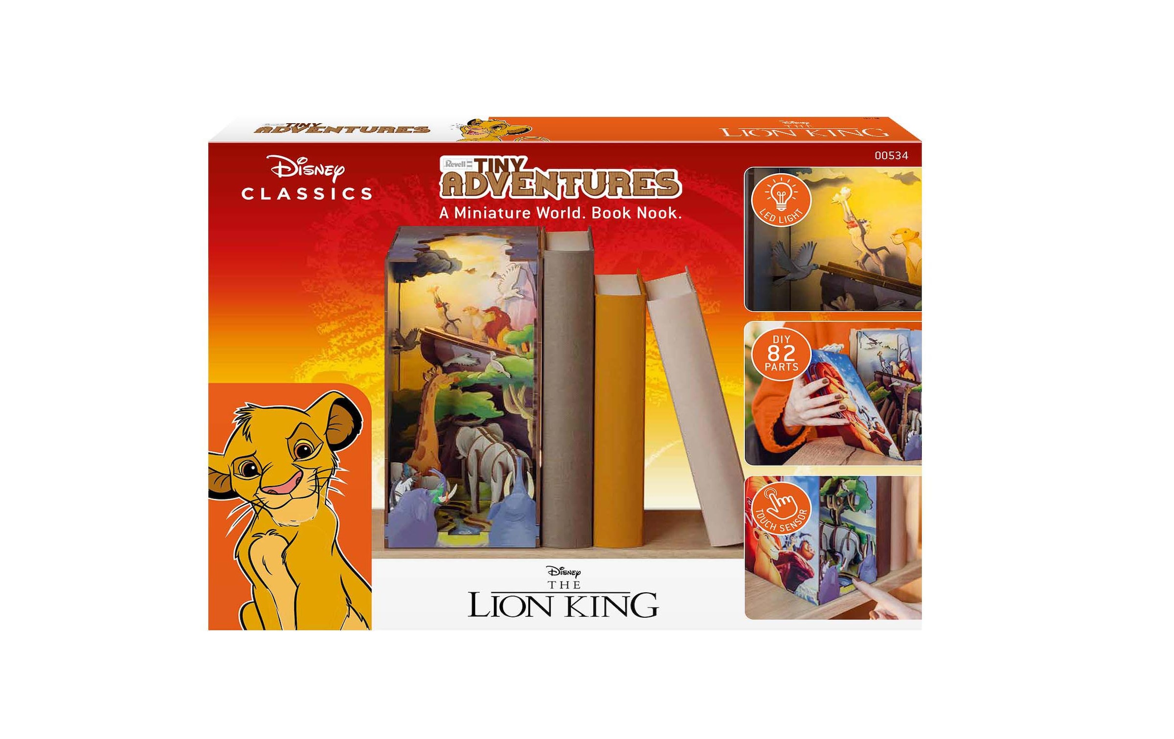 Revell® Kit de modèles réduits »Book Nook, Tiny Adventures Disney König der Löwen« Serre-livres; avec éclairage LED