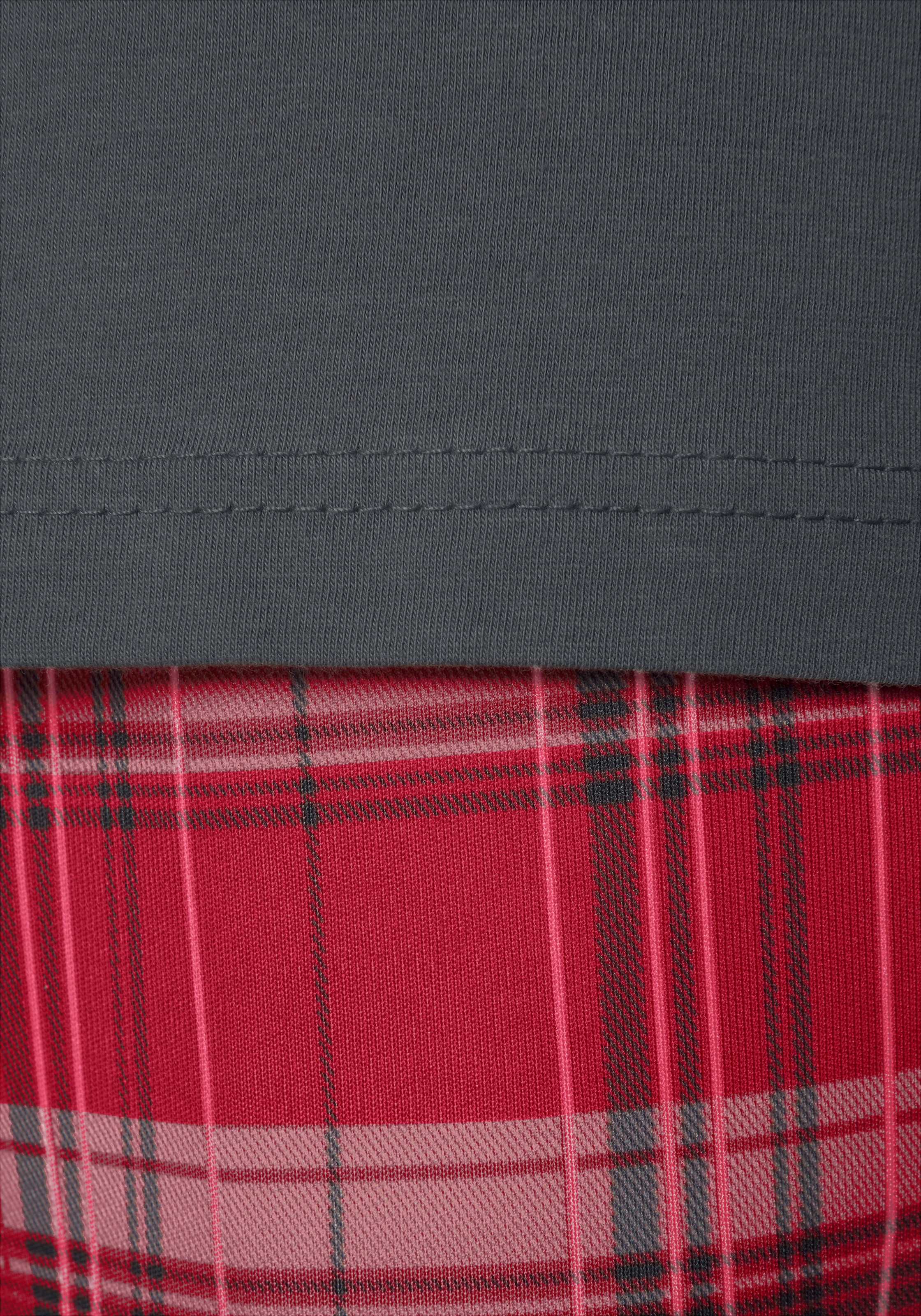 H.I.S Pyjama 2 mit karierter Schlafhose