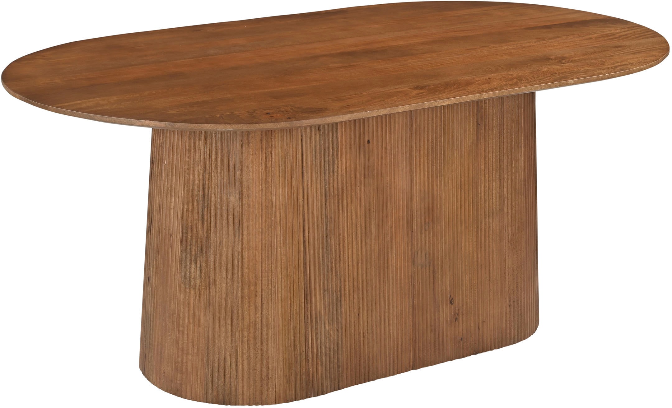 SIT Esstisch »Kapstadt oval aus Mangoholz mit Sockelfuss im Lamellendesign« Moderner Lamellen-Sockel & ovale Tischplatte aus Mangoholz