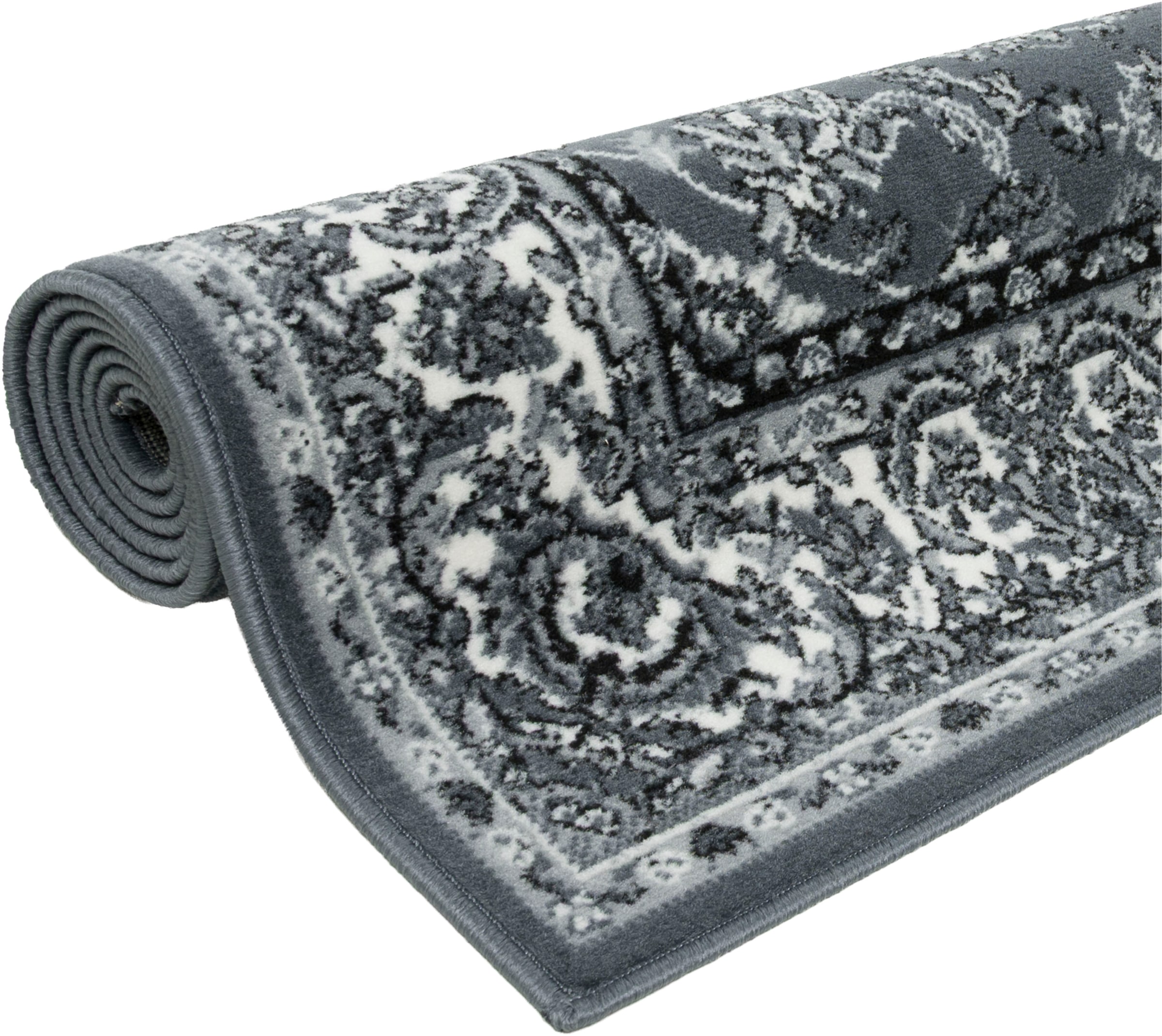 GOODproduct Teppich »Ezzo, mit Bordüre, Kurzflor, Made in Belgium« rechteckig 7 mm Höhe Orient-Optik, Teppich,  Wohnzimmer, Esszimmer, Schlafzimmer