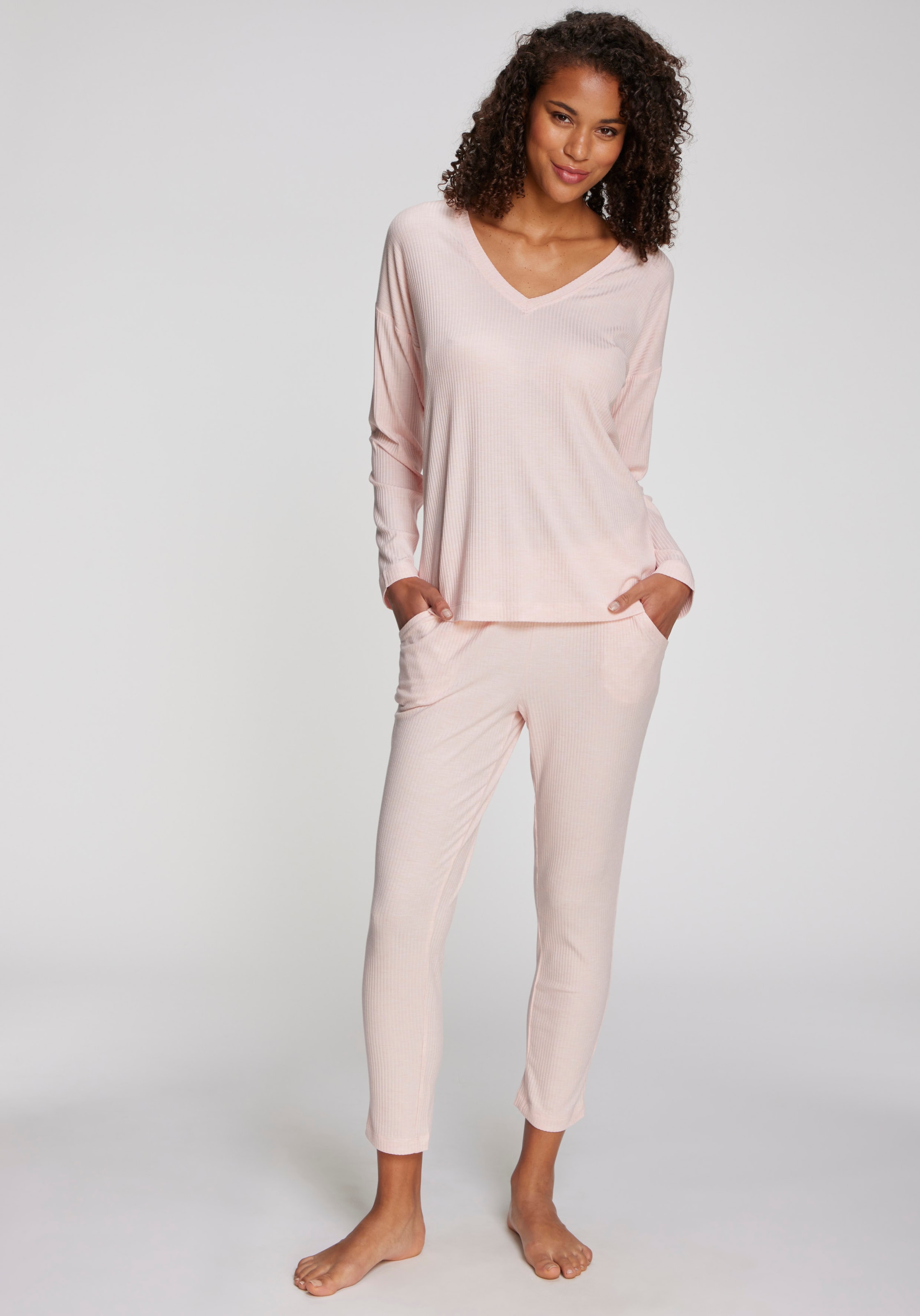 s.Oliver Haut de pyjama 1-teilig,  aus weicher Rippqualität