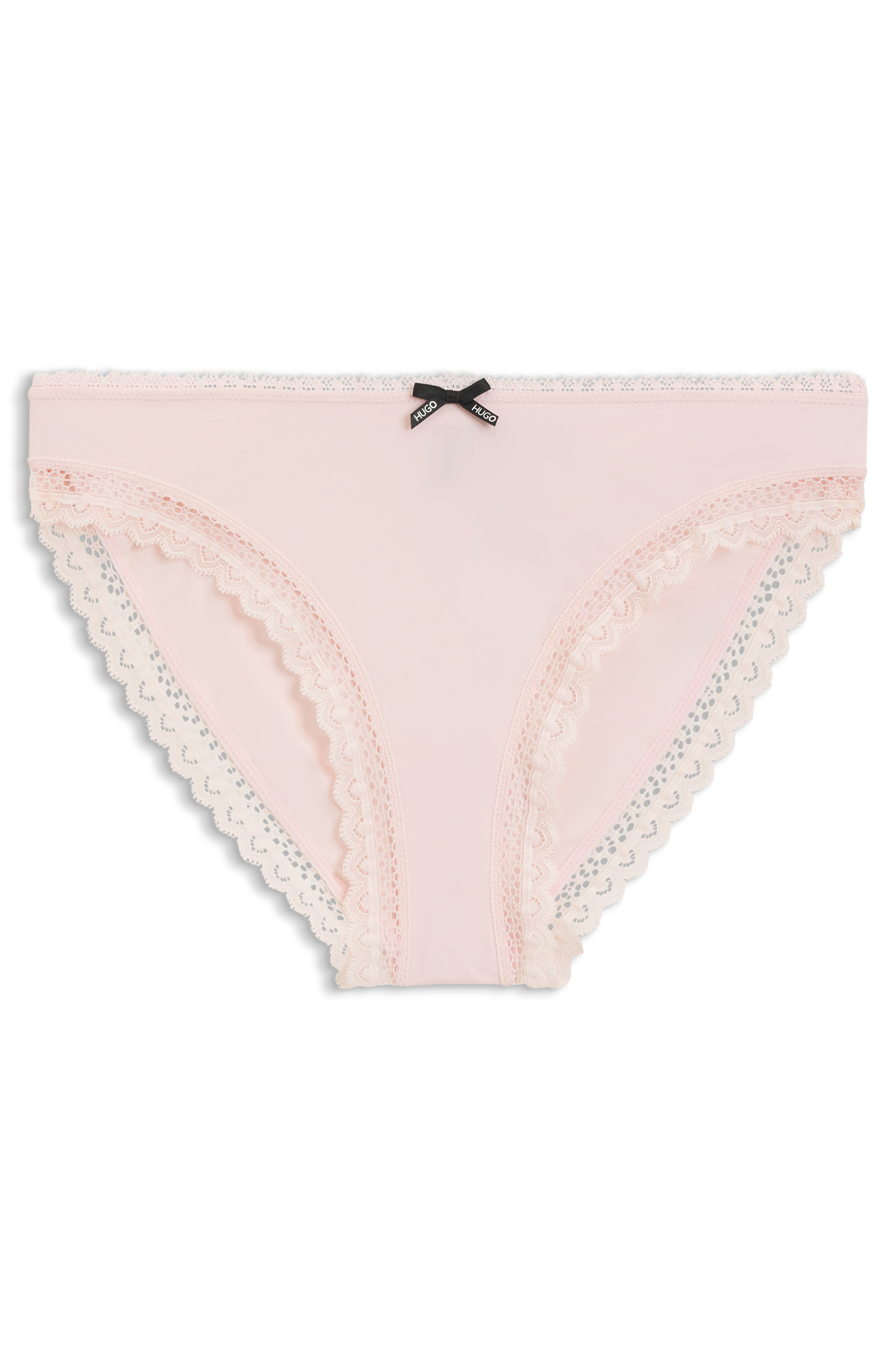 HUGO Underwear Slip mit Spitzenbesatz, mittlere Bundhöhe, Microfaserqualität