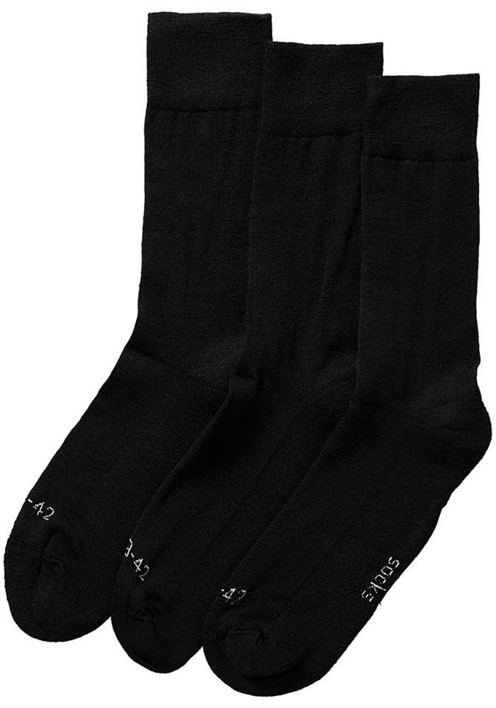 Apollo Basicsocken 3er Pack,  Unisex mit Stickerei und weichen Merinowoll-Anteil