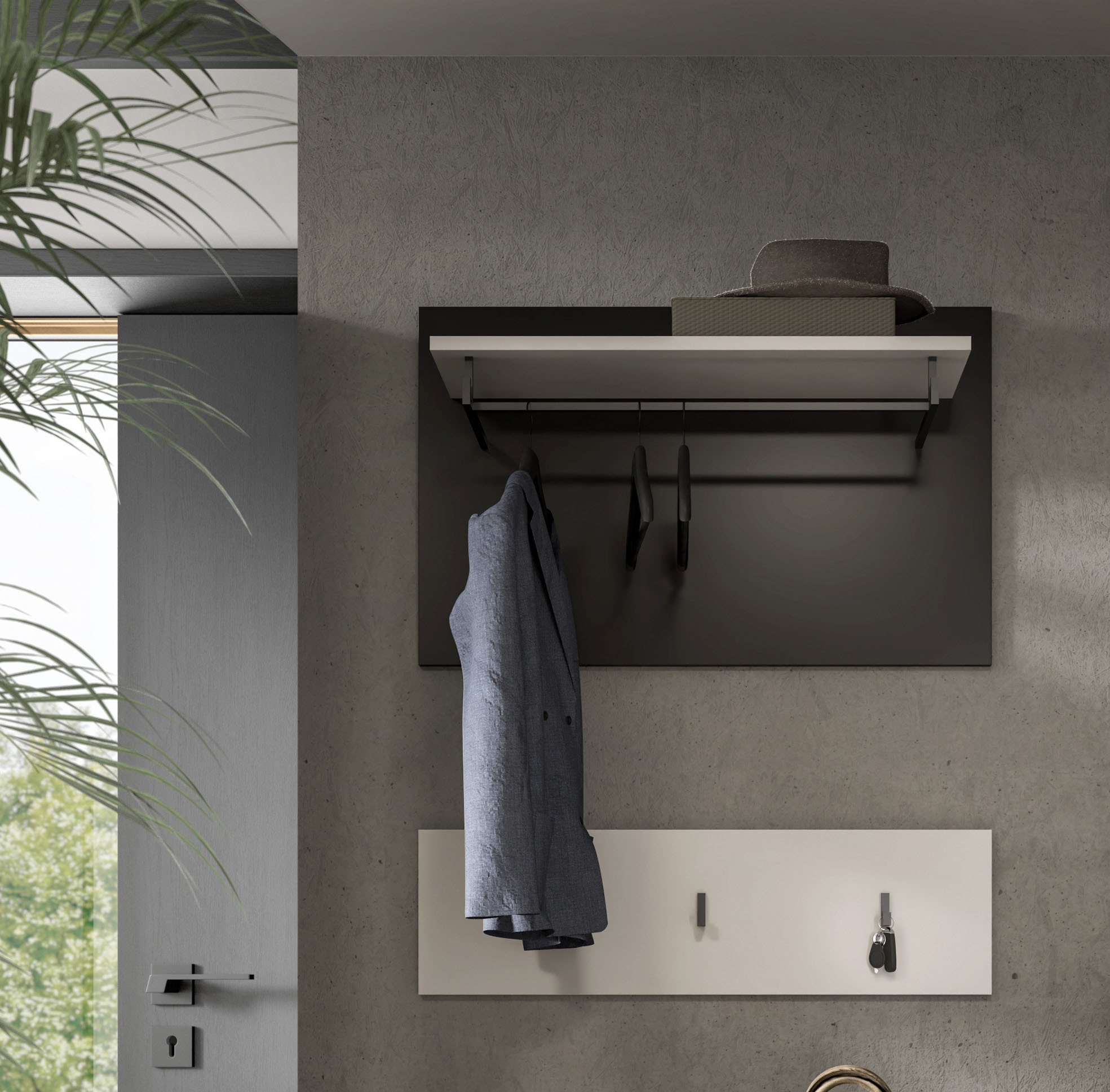 INOSIGN Panneau de vestiaire »REHAT, TOPSELLER!, 2-teilig, bestehend aus: Paneel & Hakenleiste« in verschiedenen Farben erhältlich, 1 cuis tlg. Paneel, Hakenleiste, Wandboard, Garderobe, Garderobenleiste