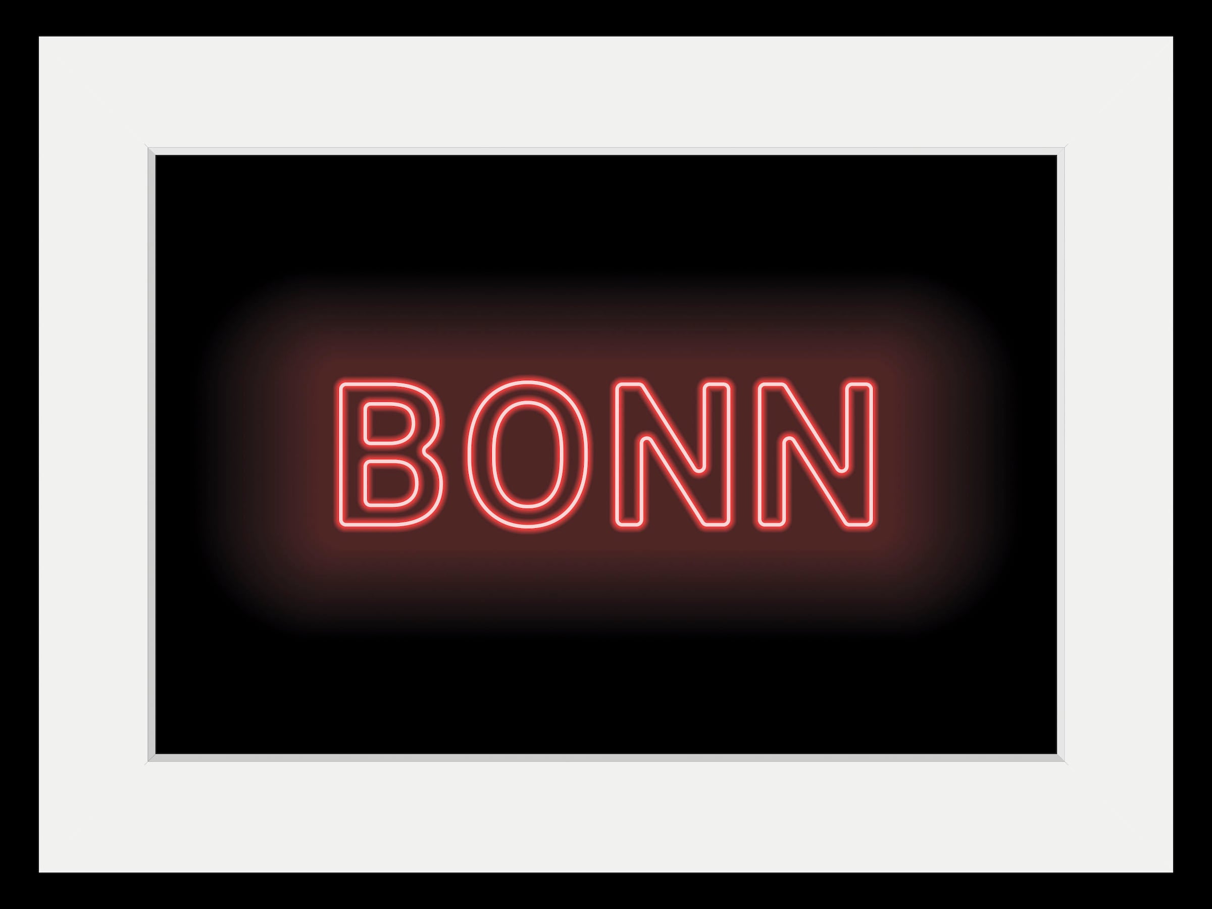 queence Image »BONN LIGHTS« 1 cuis tlg. HD Premium Poster-Druck inkl. Holzrahmen