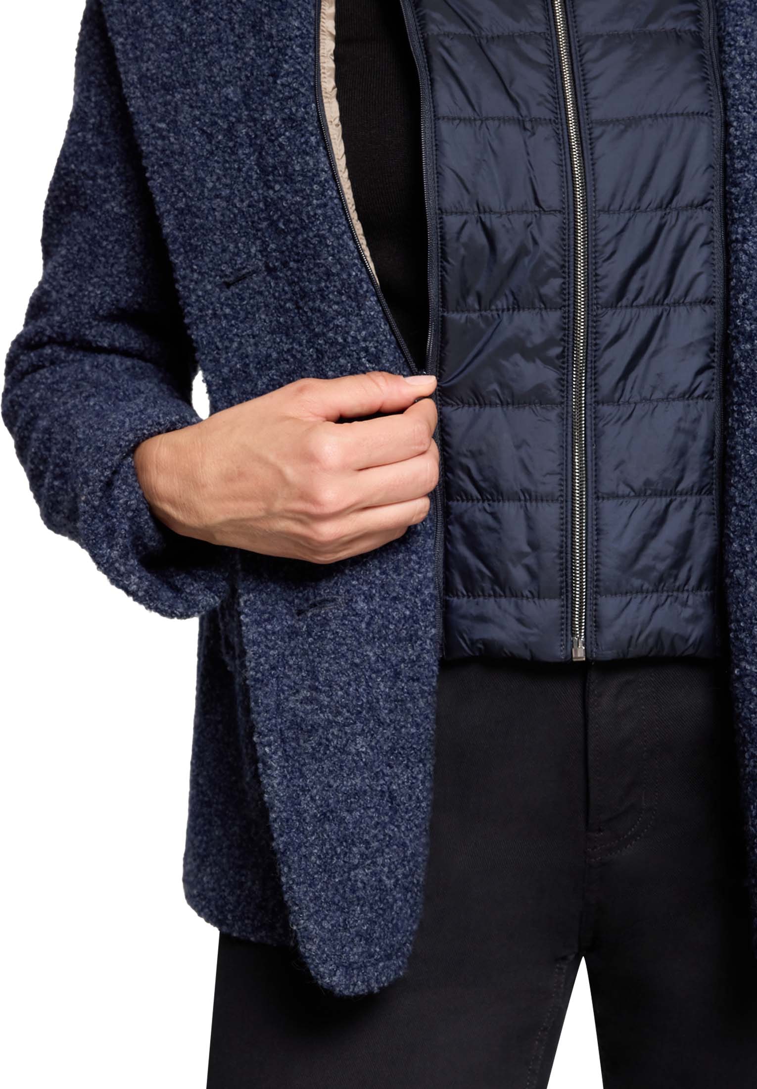 Gil Bret Wolljacke ohne Kapuze 2 in 1 Optik mit Knopf-Verschluss