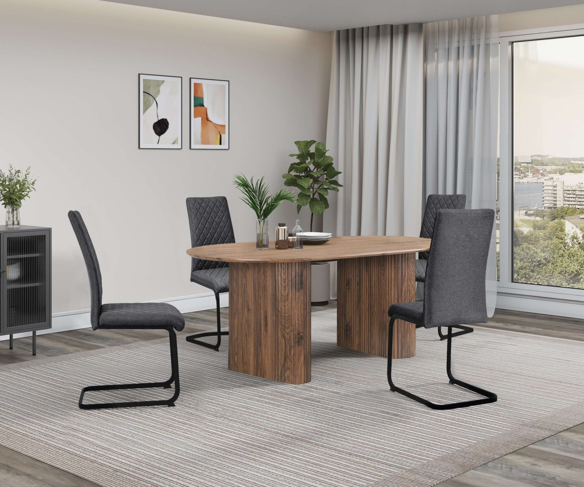 GOODproduct Esszimmerstuhl »Valbourg« () Freischwinger, gepolsterte Rückenlehne und Sitzfläche, 2er Set