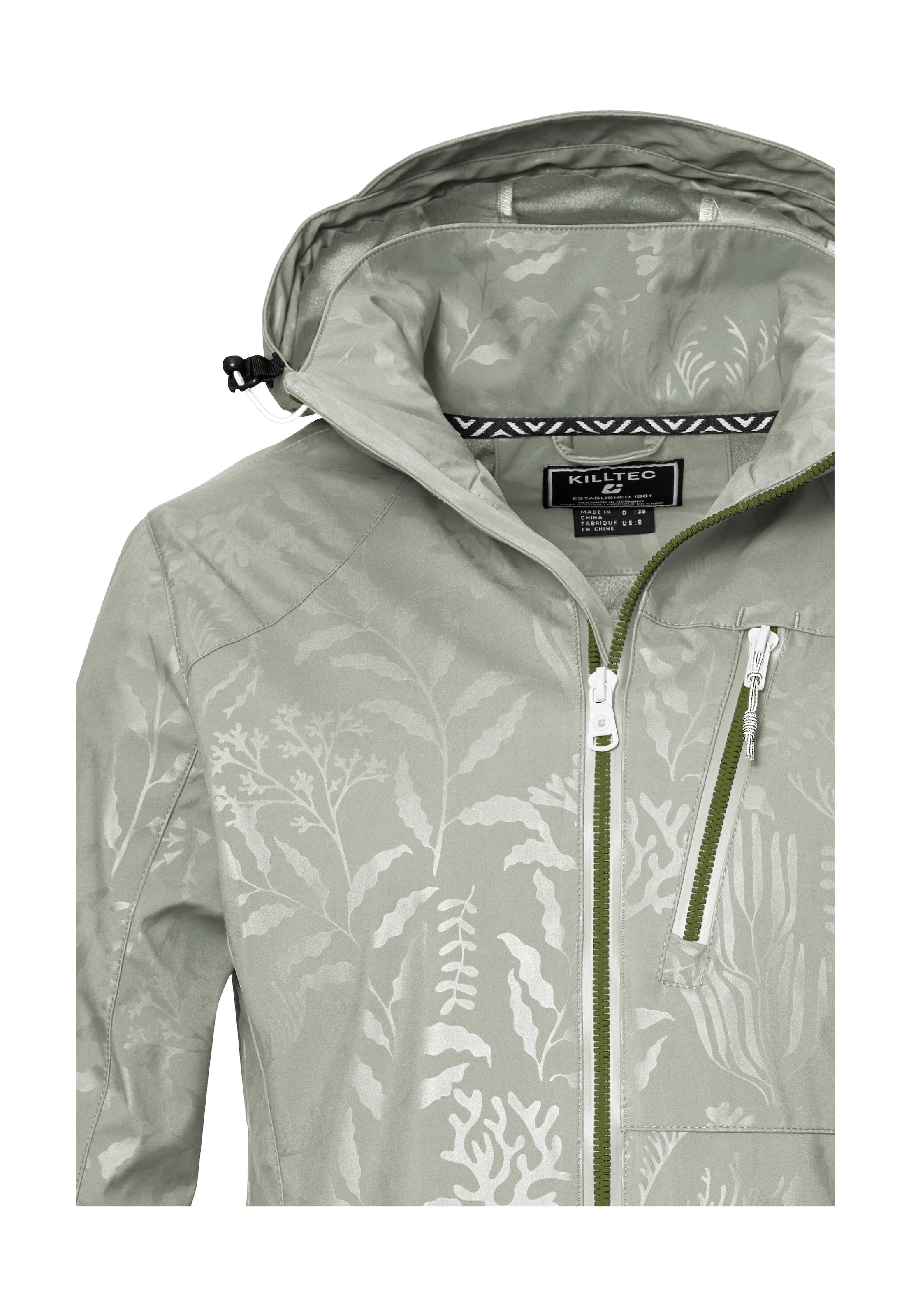 Killtec Veste softshell »KOS 122 WMN SFTSHLL JCKT FLORAL« veste softshell : coupe-vent et imperméable, respirante, capuche amovible