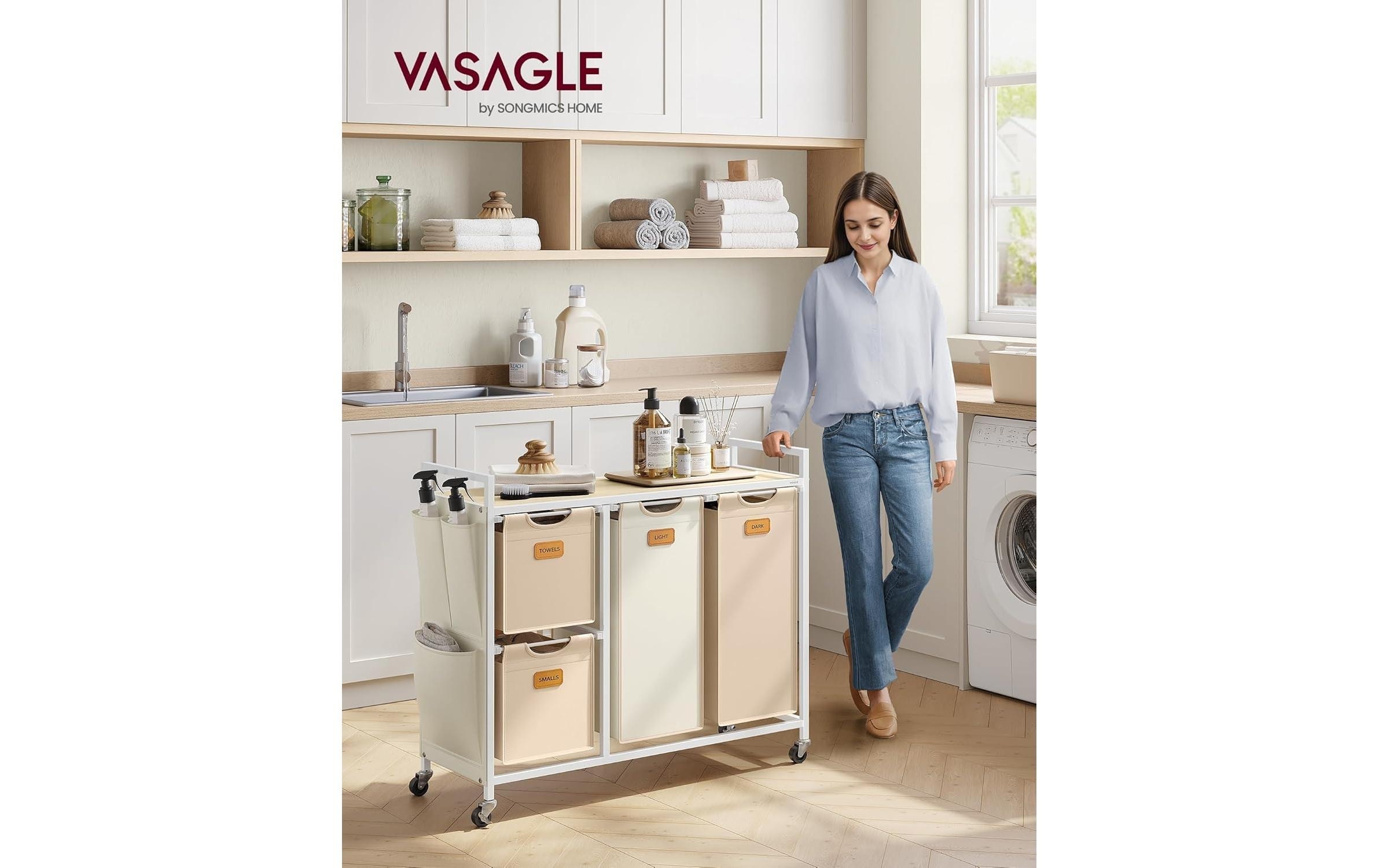 VASAGLE Panier à linge »mit 4 Fächern 150 l«