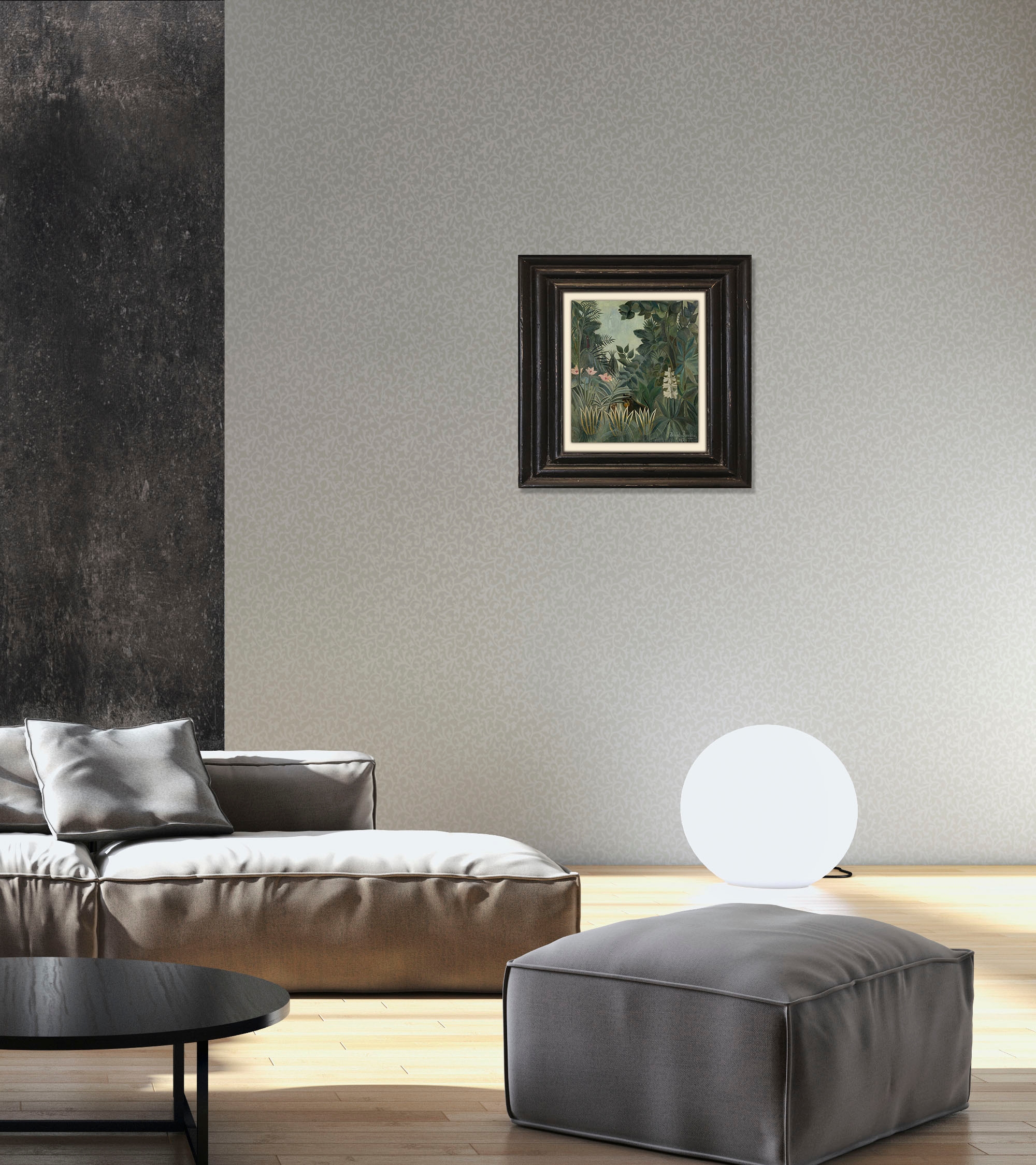 queence Tableau sur toile »Dschungel« Premium-Leinwandstoff, Handarbeit aus Deutschland, 40x40cm