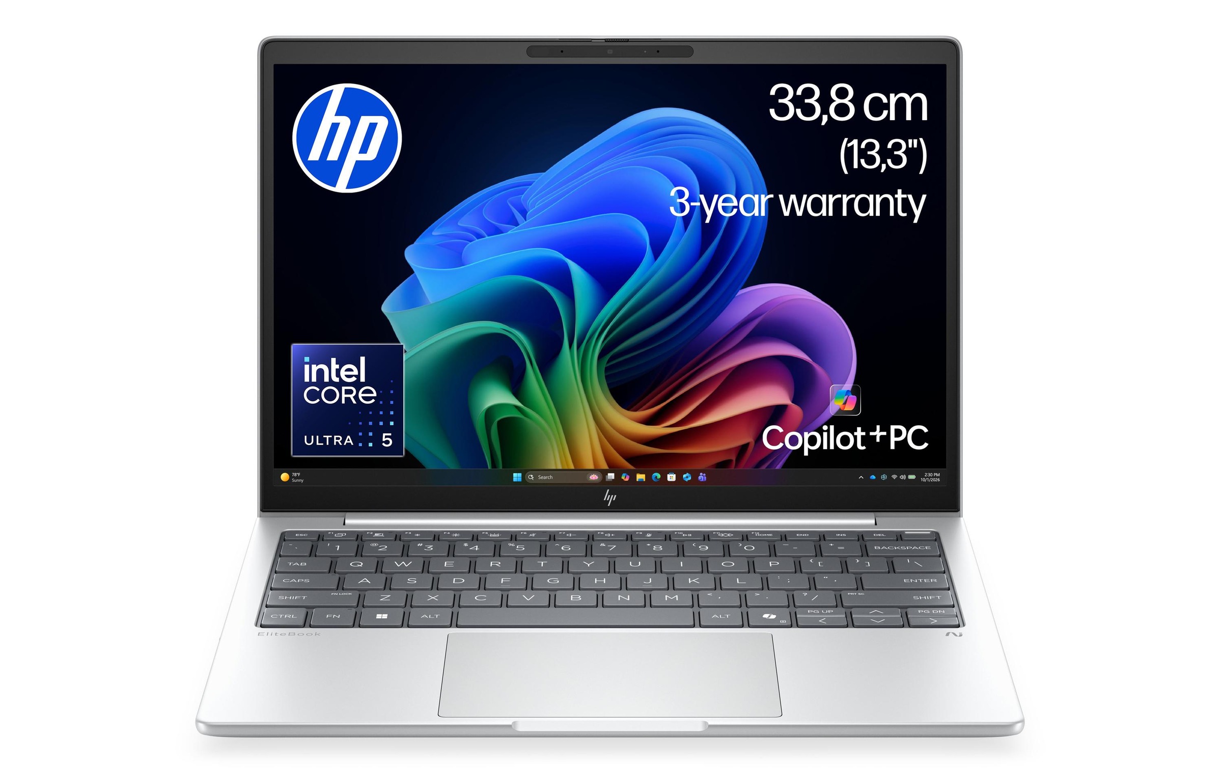HP Ordinateur portable professionnel »EliteBook 8 G2i 13 AI PC DE4Q2ET« / 13,3 ″ Intel Core Ultra 5 NPU intégrée (Neural Processing Unit)