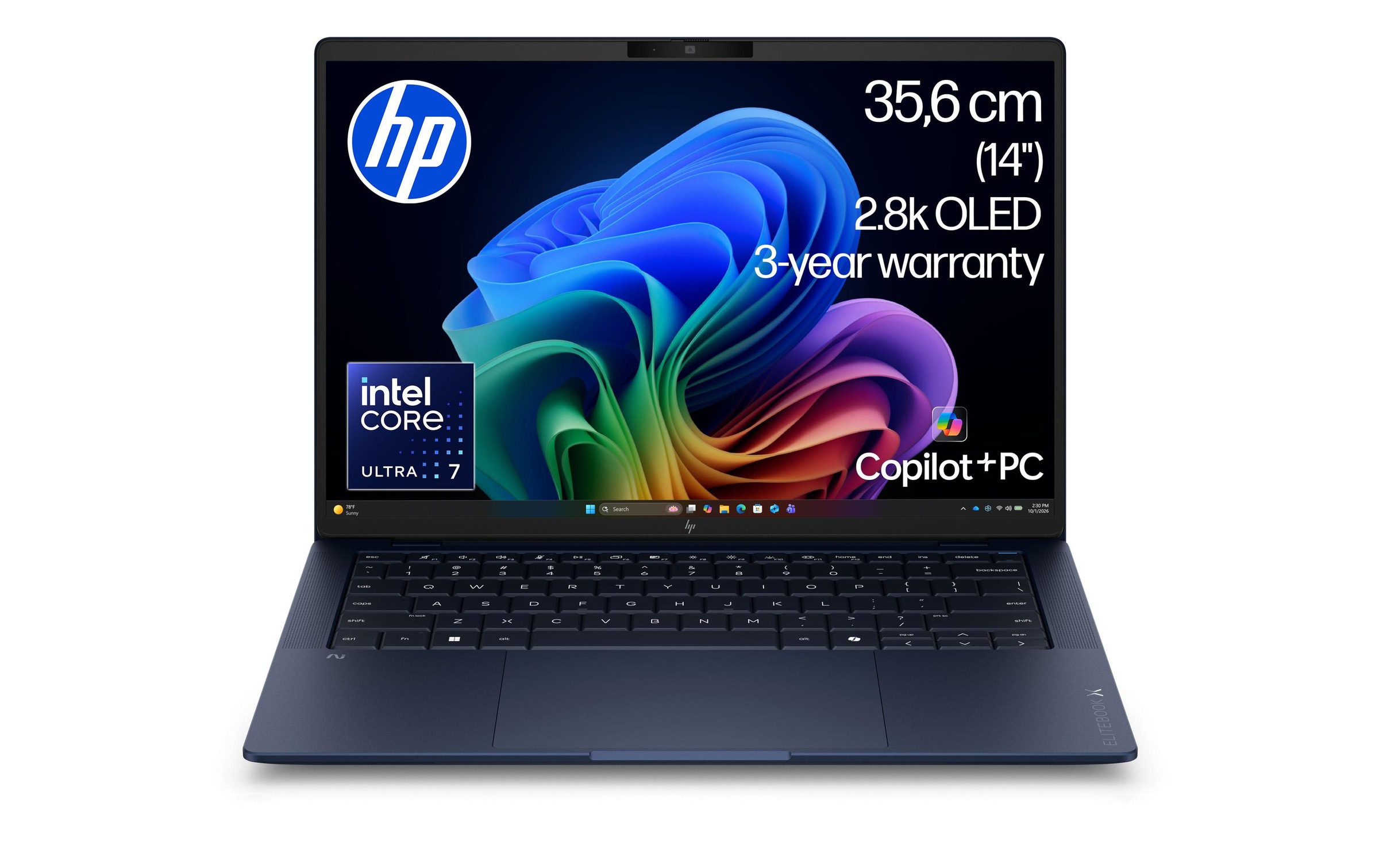 HP Ordinateur portable professionnel »EliteBook X G2i« / 14 ″ Intel Core Ultra 7 NPU intégrée (Neural Processing Unit)