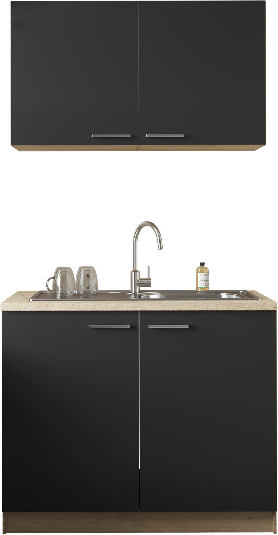 RESPEKTA Kitchenette »Merle« Breite 100 cm, mit Soft-Close Funktion, Edelstahlspüle BALTIMORE