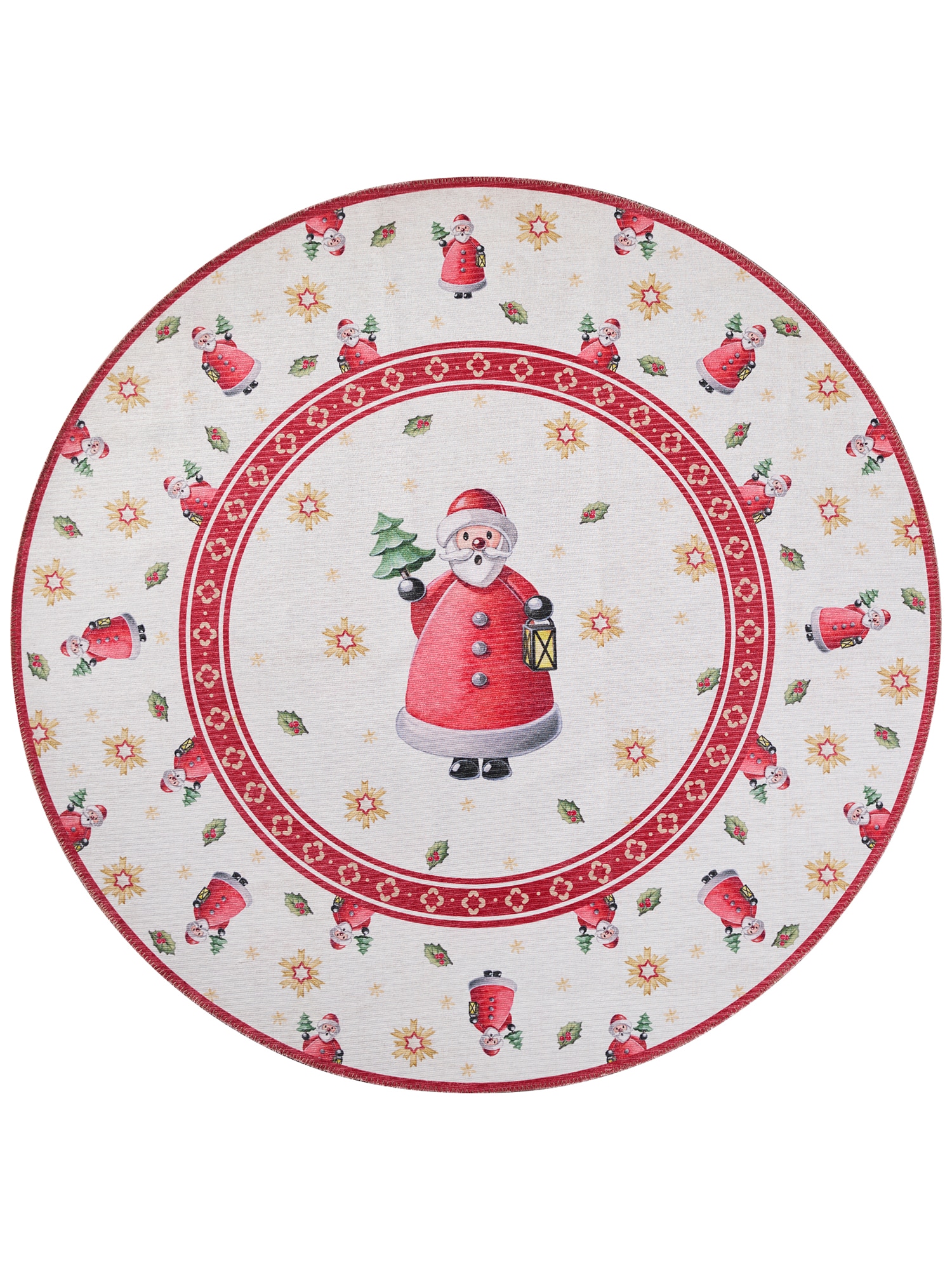 Villeroy & Boch Teppich »Toy's Delight Limited Edition Santa Claus« rund 3 mm Höhe Limited Edition, Weihnachten, Wohnzimmer, Baumrock, Waschbar, Rund