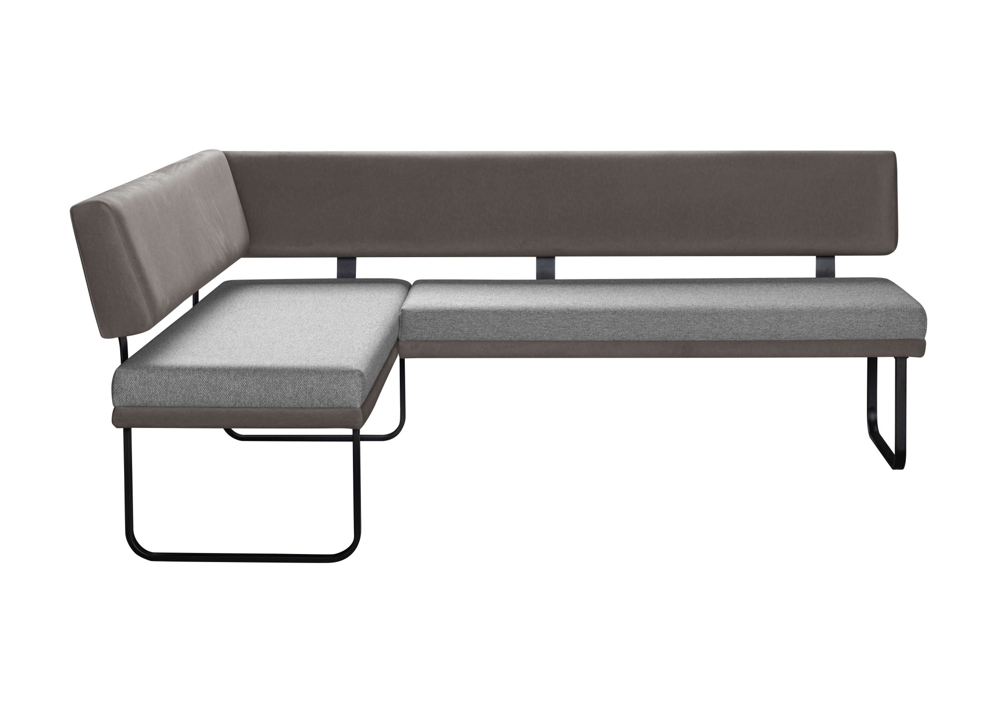 GOODproduct Ensemble de bancs d'angle »Gabi Essecke, Sitzgruppe, Eckbankgruppe, Küchenbankgruppe« Set, 4tlg, 4 pièces tlg. Gestell aus matt-schwarzem Flachmetall, stabil, 2-Stoff-Design