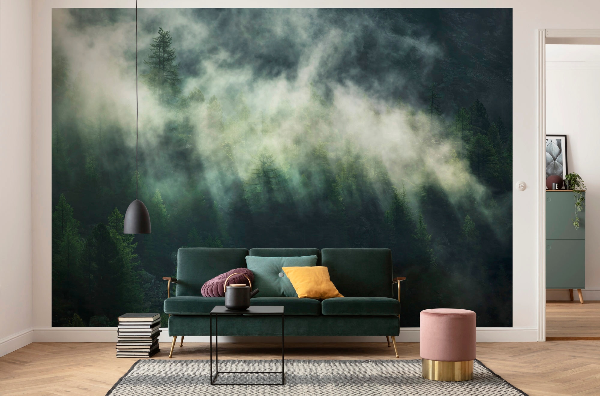 Komar Papier peint intissé »Digitaldruck Vlies -  Misty Crowns - Grösse 350 x 250 cm« imprimé Wohnzimmer, Schlafzimmer