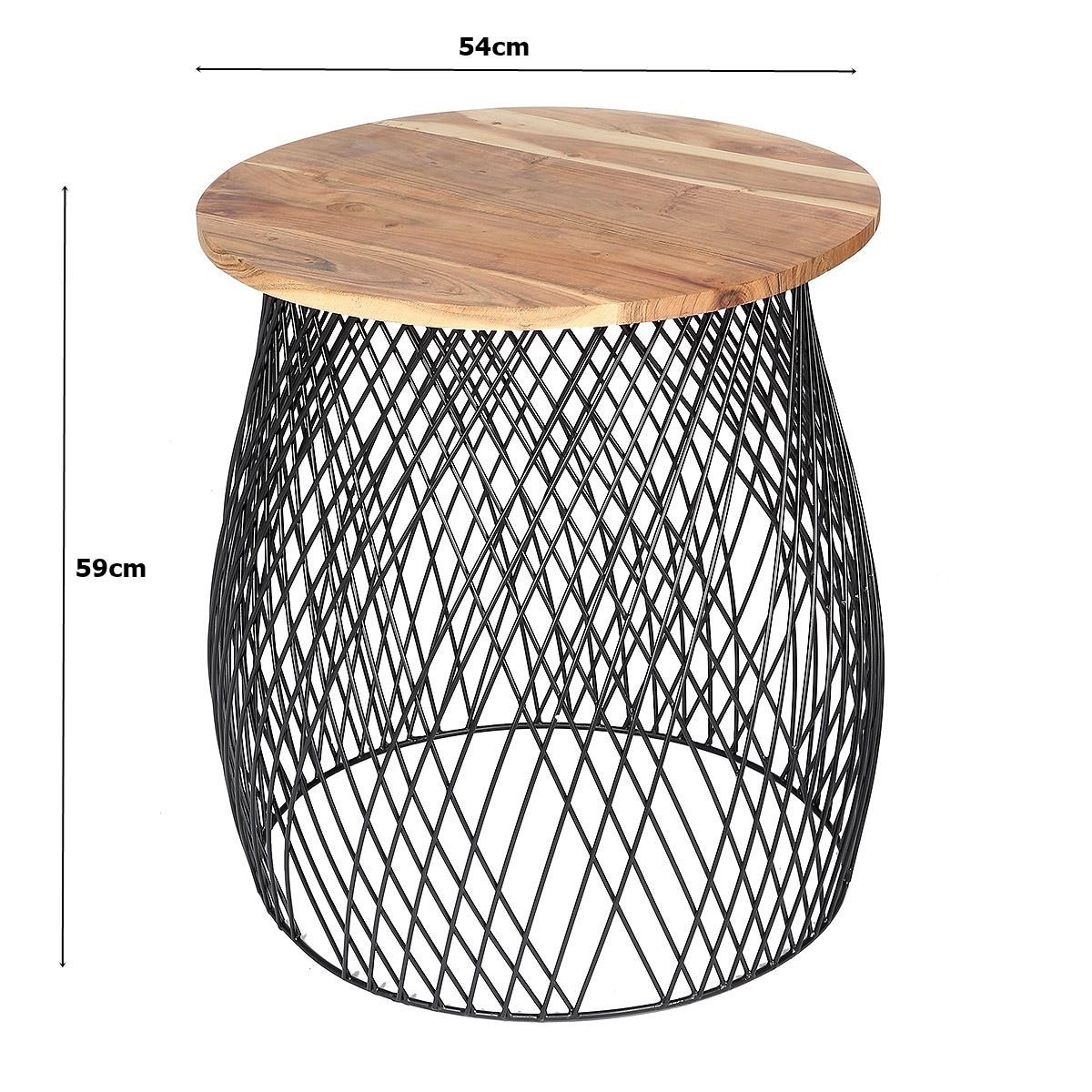 Ambiente Haus Table d'appoint »Urban rundes Beistelltisch käfig -H 50cm« 1 cuis tlg.