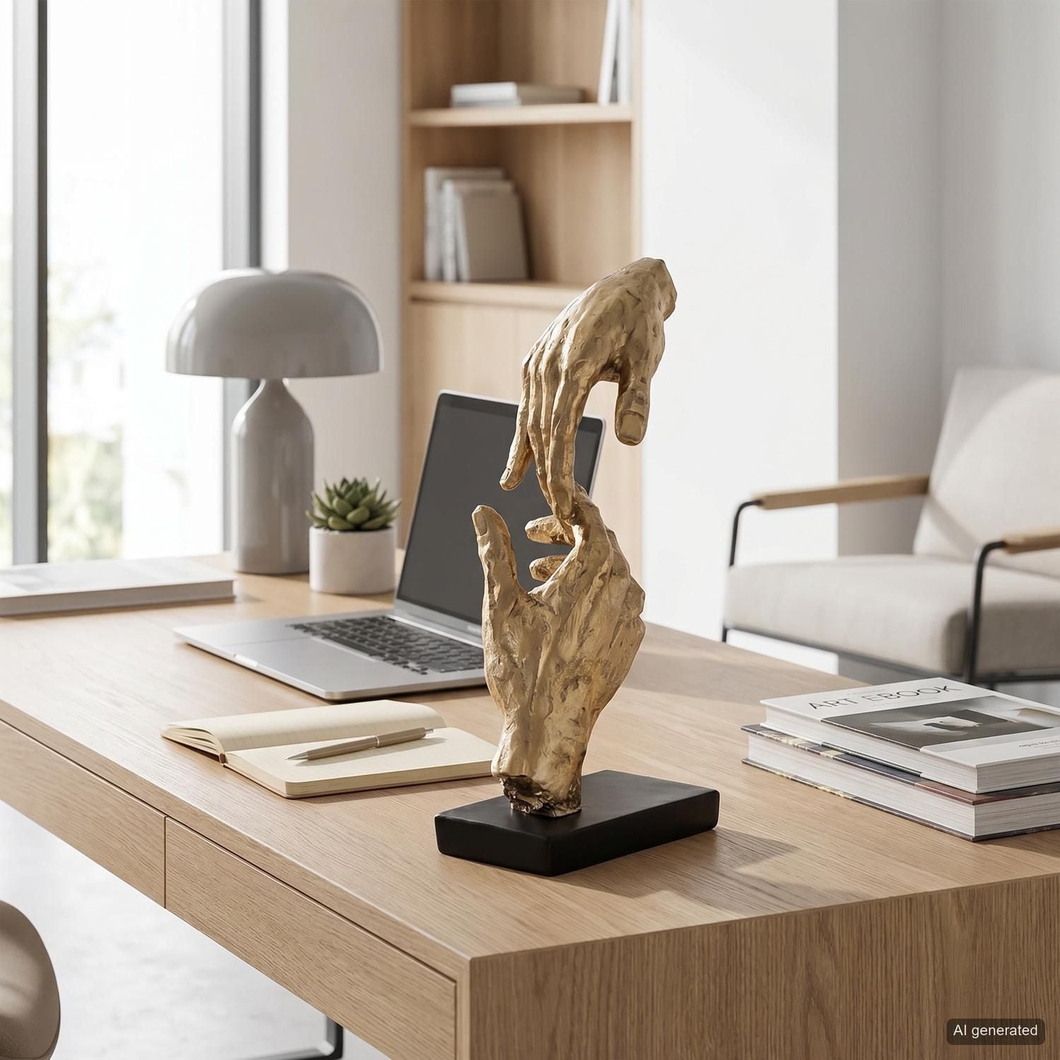 Casablanca by Gilde Figurine de décoration »Skulptur Two Hands, gold/schwarz« objet déco, hauteur 29, mains, avec étiquette à message, salon