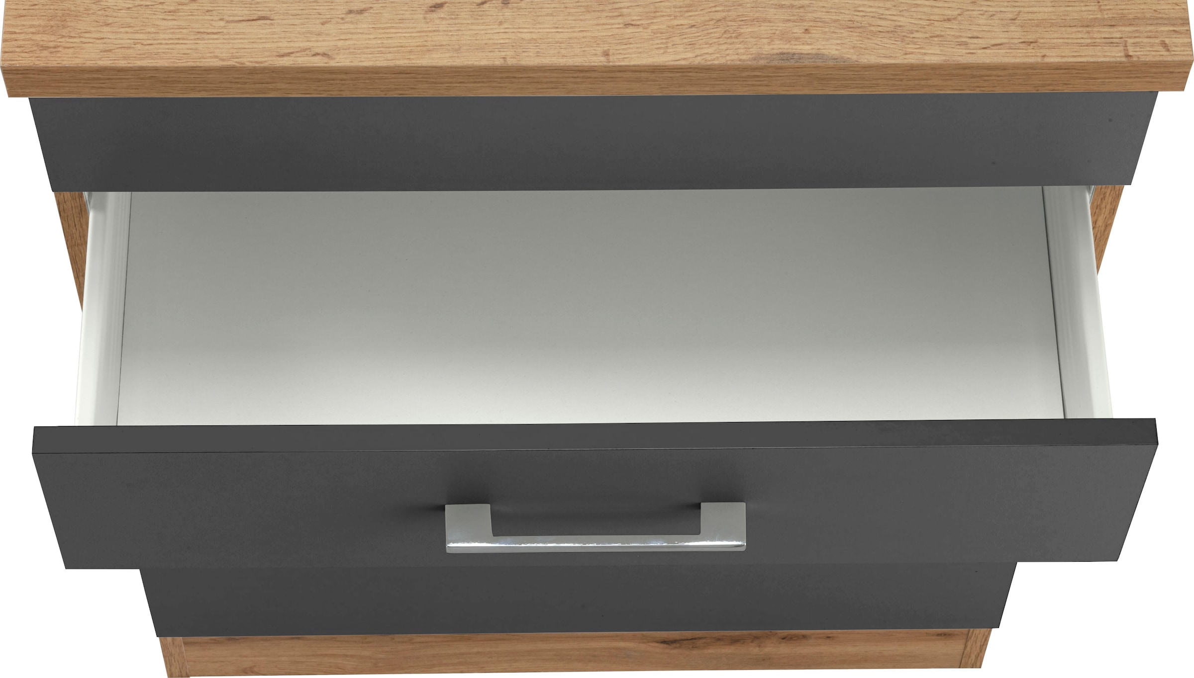 KOCHSTATION Armoire d'encastrement pour table de cuisson »KS-Colmar« 60 cm, avec poignée en métal, 2 tiroirs et 1 extension