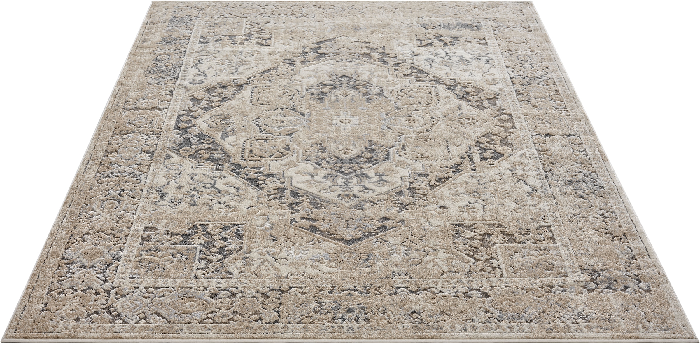 GOODproduct Tapis »Kylan, Hoch-Tief-Struktur, dezenter Glanz« Rectangulaire 9 mm Höhe Schrumpf-Garn-Effekt, im Vintage-Look, dichte Qualität, Wohnzimmer