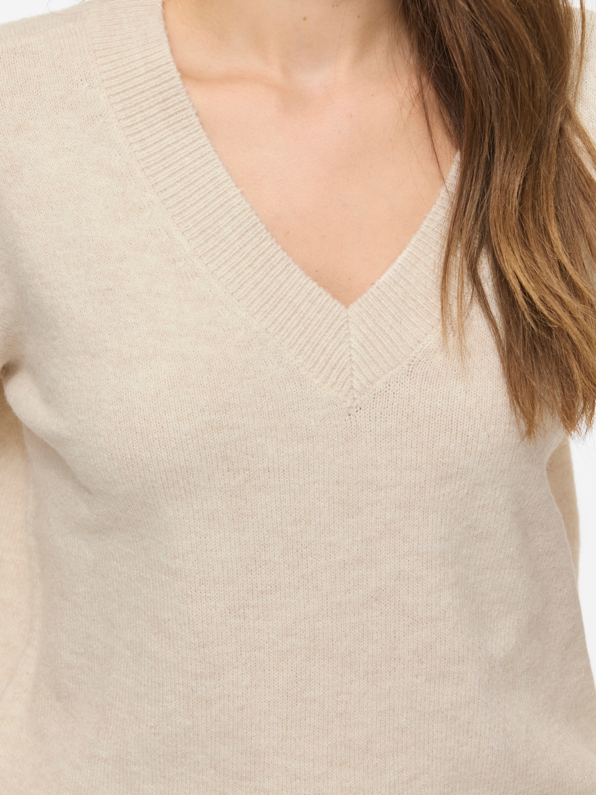 Vila Pull en tricot »VILIGA L/S REV V-NECK KNIT TOP - NOOS« Coupe régulière, en mélange de matières avec propriétés élastiques