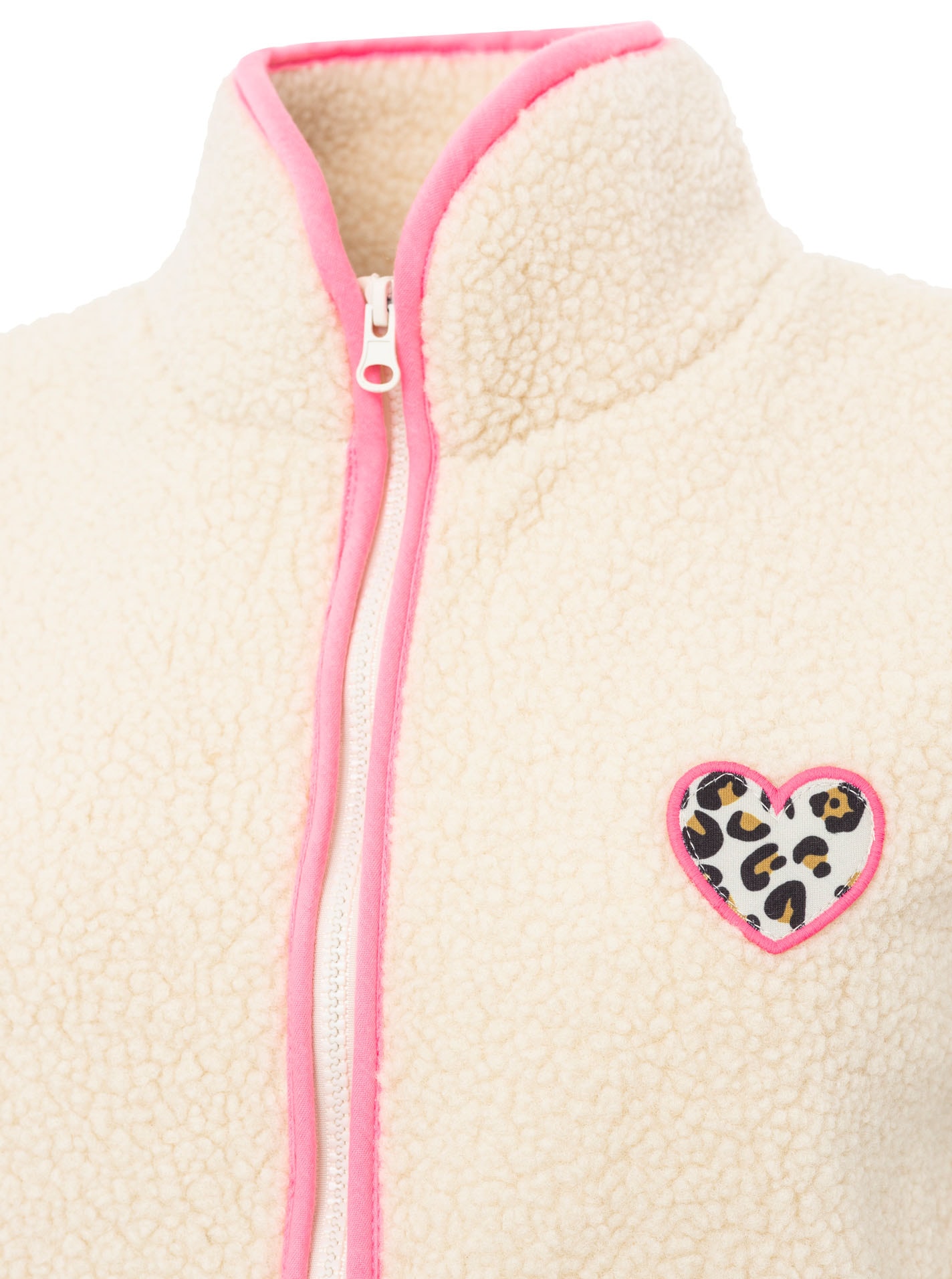 Zwillingsherz Gilet polaire »"Leo Herzpatch"« kuschelig weich, mit Eingriffstaschen, Stehkragen, Reissverschluss