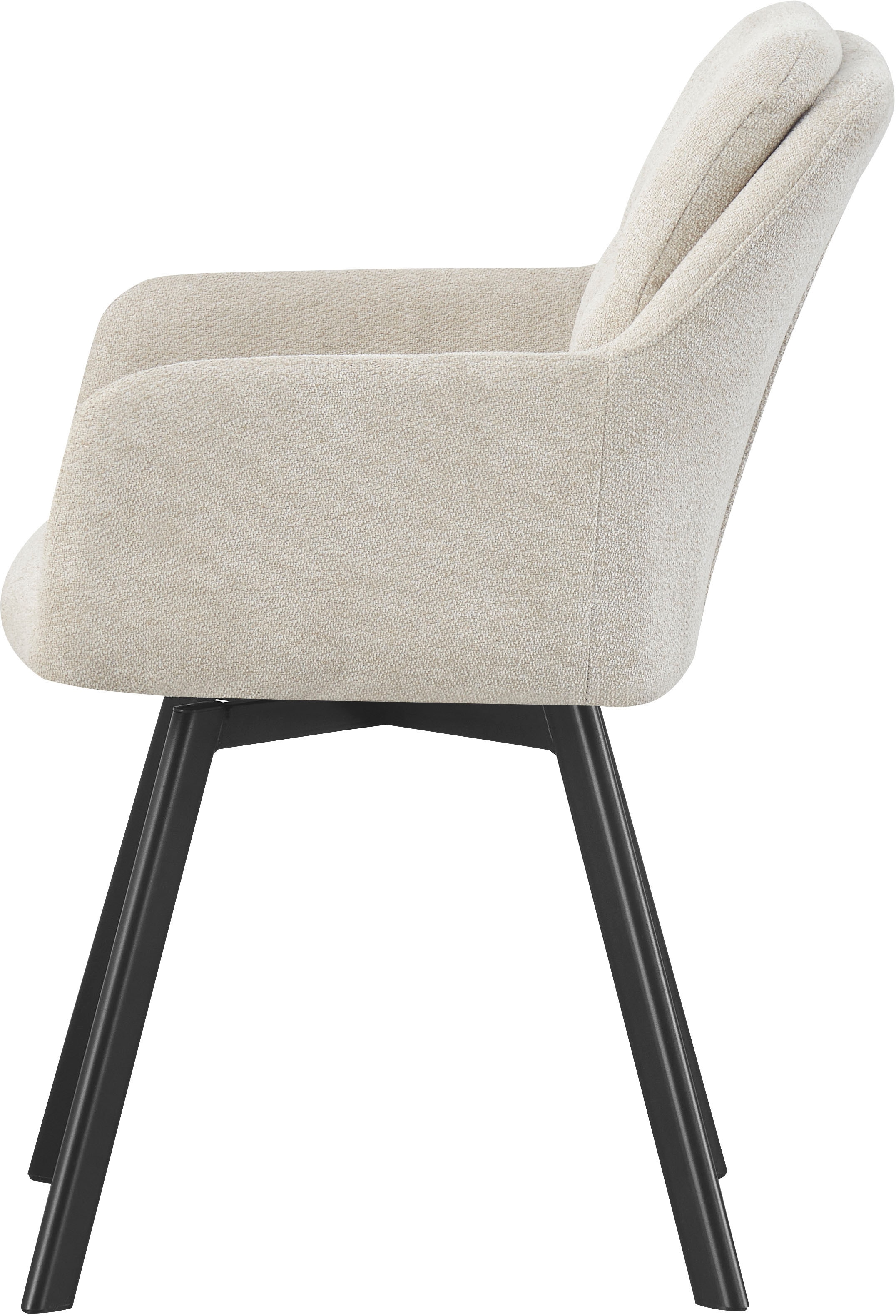 Home affaire Chaise de salle à manger »NEEPAWA, 2er Set, mit Metallgestell in matt schwarz« (Ensemble) 2 cuisin verschiedenen Farben, Belsatbarkeit pro Stuhl 120 kg, mit Armlehne