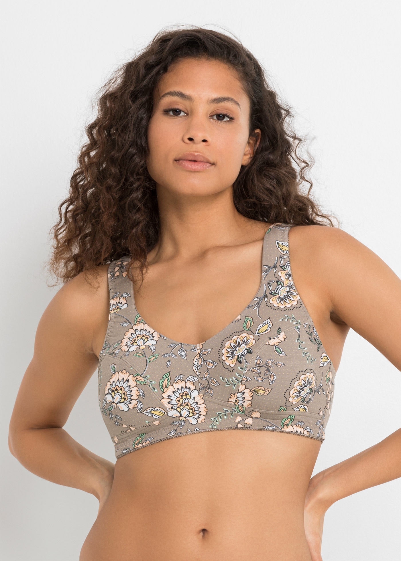 bonprix Büstenhebe »BH ohne Bügel mit Baumwolle (3er Pack)« Packung, 3, 3 Stk. tlg., BH ohne Bügel mit Baumwolle (3er Pack)