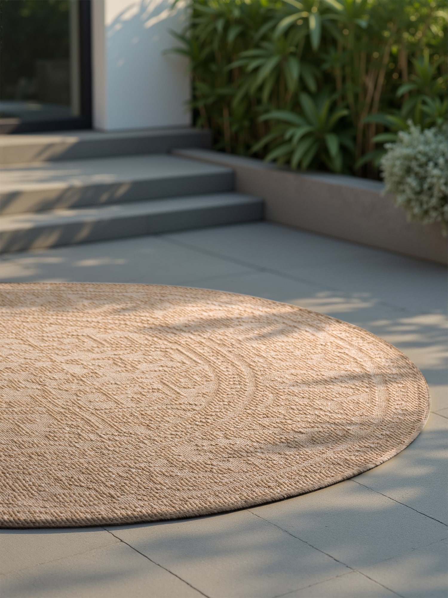 HANSE Home Outdoorteppich »Kona Wendeteppich« rund 5 mm Höhe In und Outdoor, Flachgewebe, wetterfest, pflegeleicht, robust