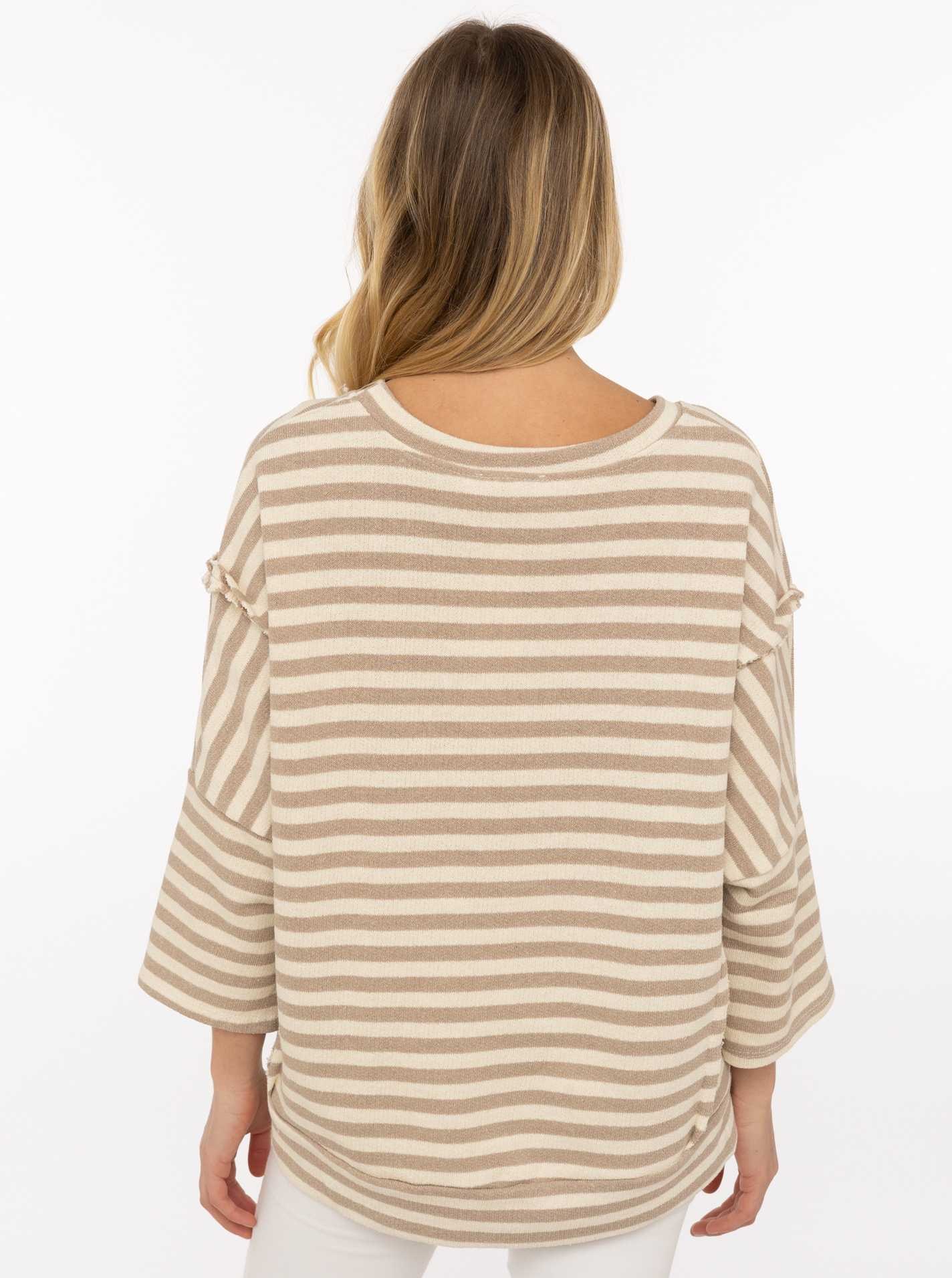 Zwillingsherz Streifenpullover »"More Amor Por Favor "« gestreift, Rundhals, grosse Aufschrift