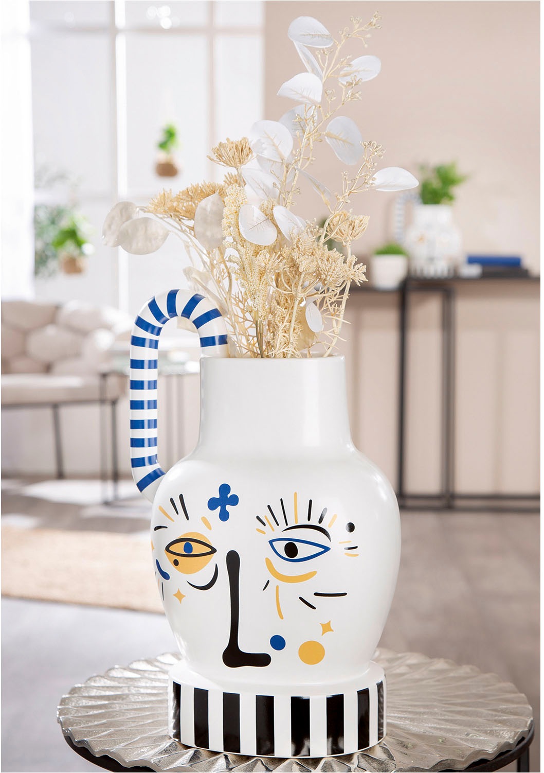 GILDE Tischvase »Henkelvase Fira weiss H. 36 cm«