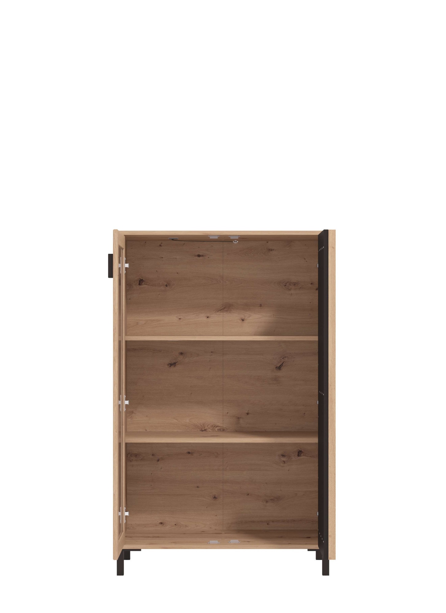 Home affaire Buffet haut »LAVAL, Hochkommode, Vitrine, Glasvitrine, Kombi-Highboard« Highboard moderne en décor Artisan avec façade en verre & effet lamelles