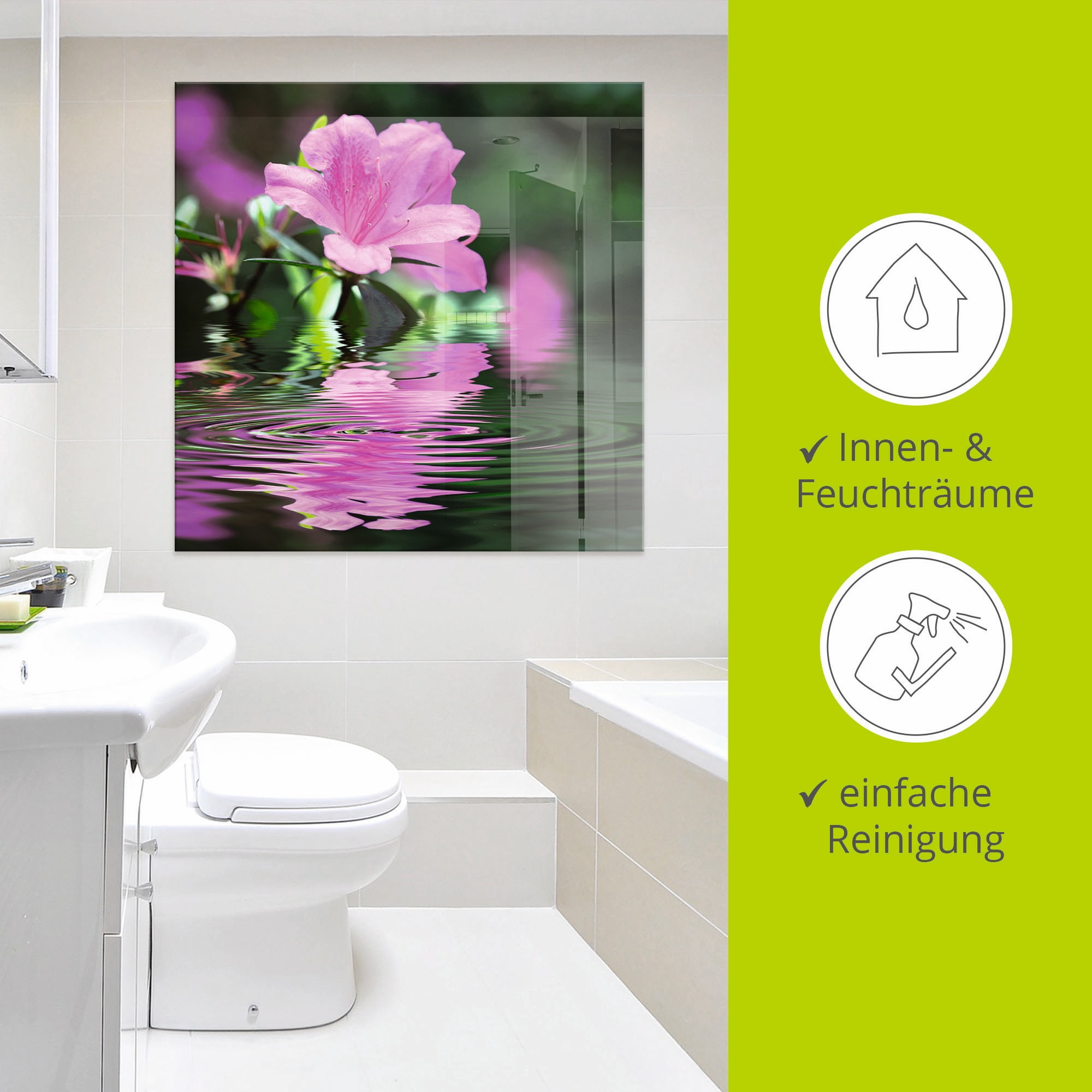 Artland Tableau en verre »Azalee« 1 cuis tlg. in verschiedenen Grössen