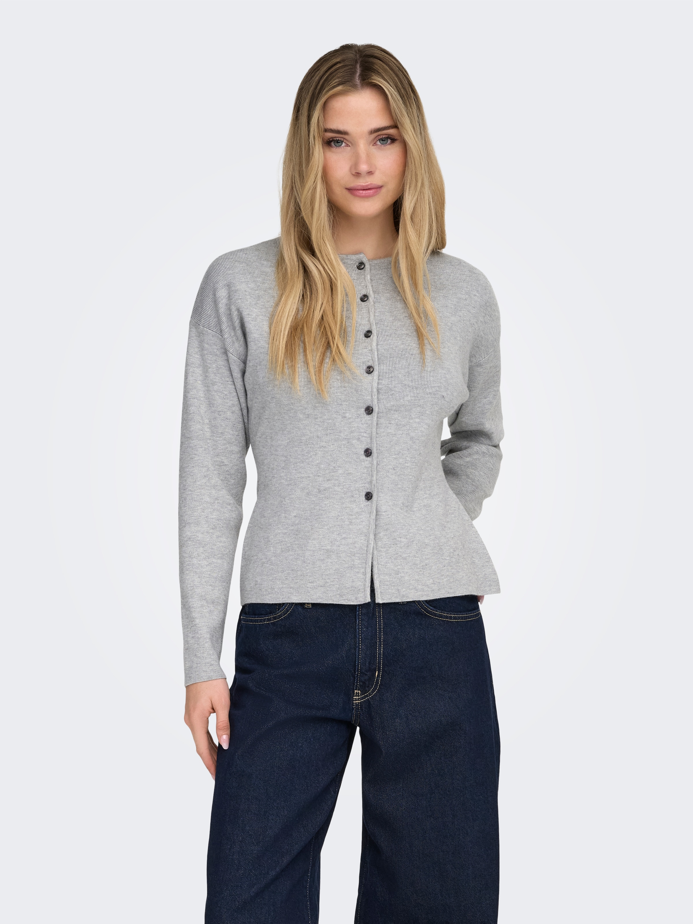ONLY Veste en tricot »ONLLUCY LS O-NECK CARDIGAN EX KNT« Materialmix, regular fit, Rundhals