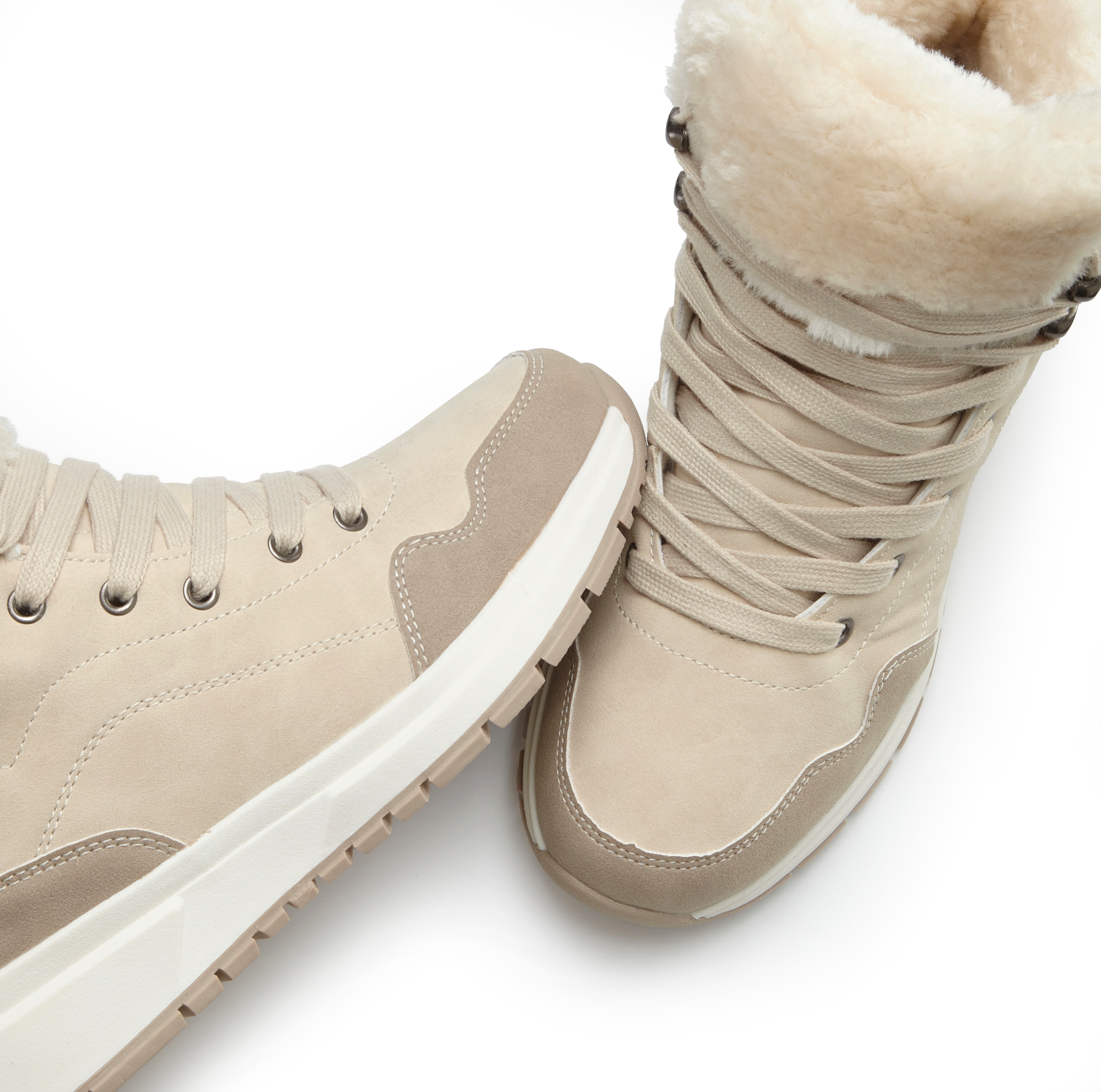 LASCANA Bottes d'hiver »High Top Sneaker, Schnürschuh, Boots, Stiefelette«  aus wasserabweisendem Material mit Warmfutter VEGAN