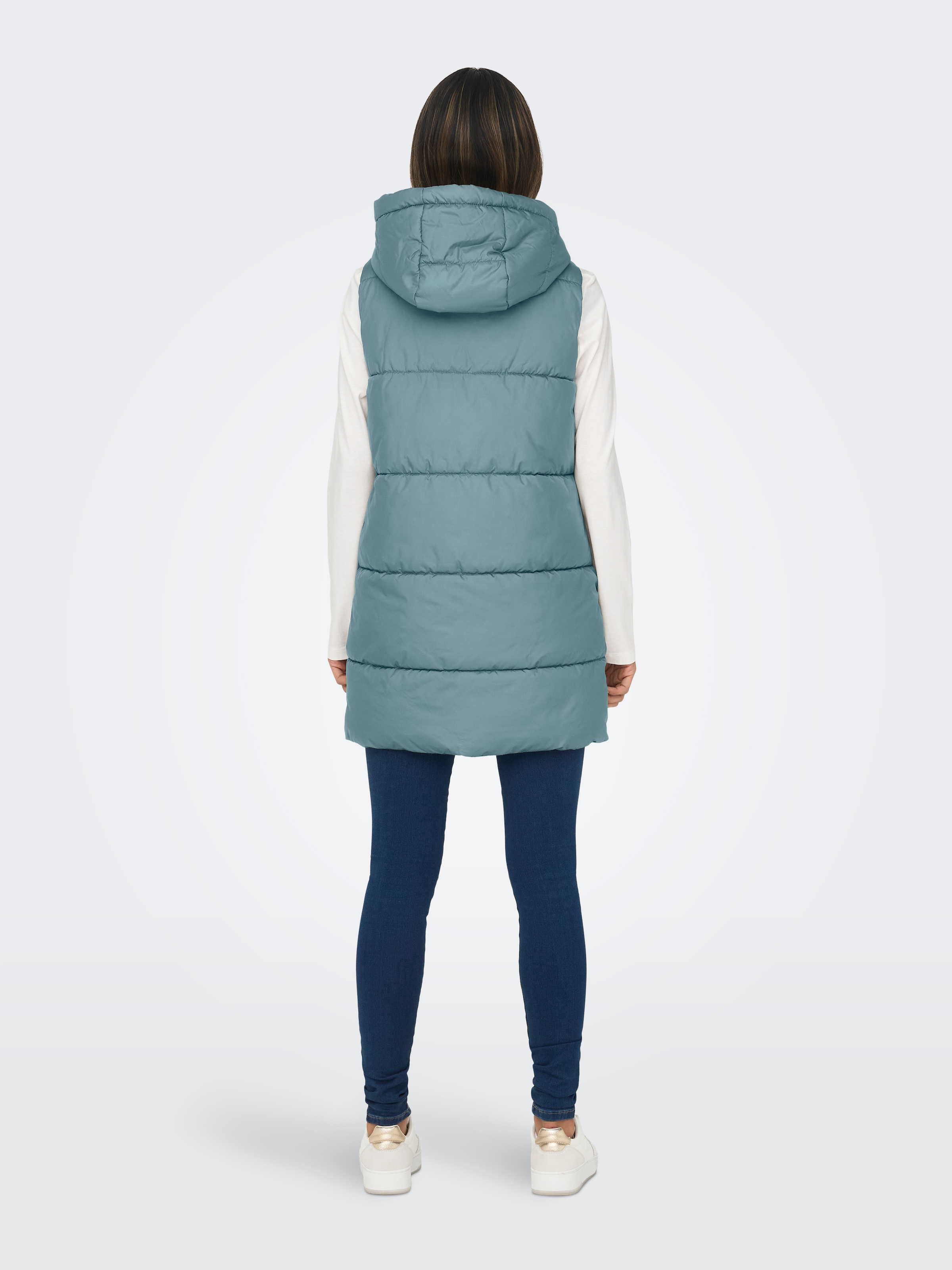 ONLY Steppweste »ONLASTA – Lange Steppweste mit Kapuze für kalte Tage« regular fit, modisch, Web, Polyester, Kapuze