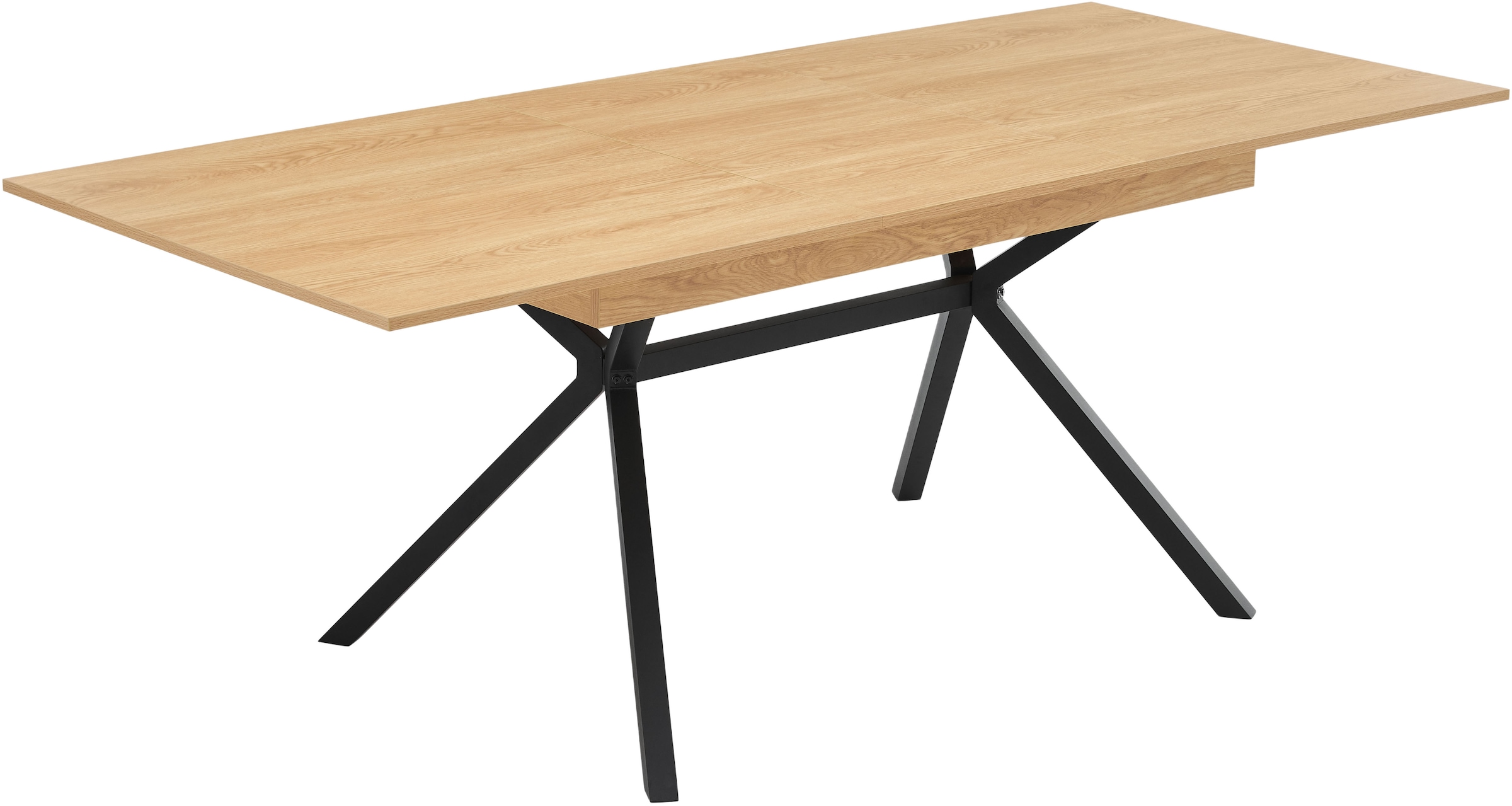 GOODproduct Essgruppe »Vendy, Esstisch ausziehbar plus 6 Freischwinger« Set, Esstisch ausziehbar 160 - 210 cm plus 6 Esszimmerstühle, 7 Stk. tlg. pflegeleichte Strukturstoff-Stühle, 3D-Steppung, ausziehbarer Tisch