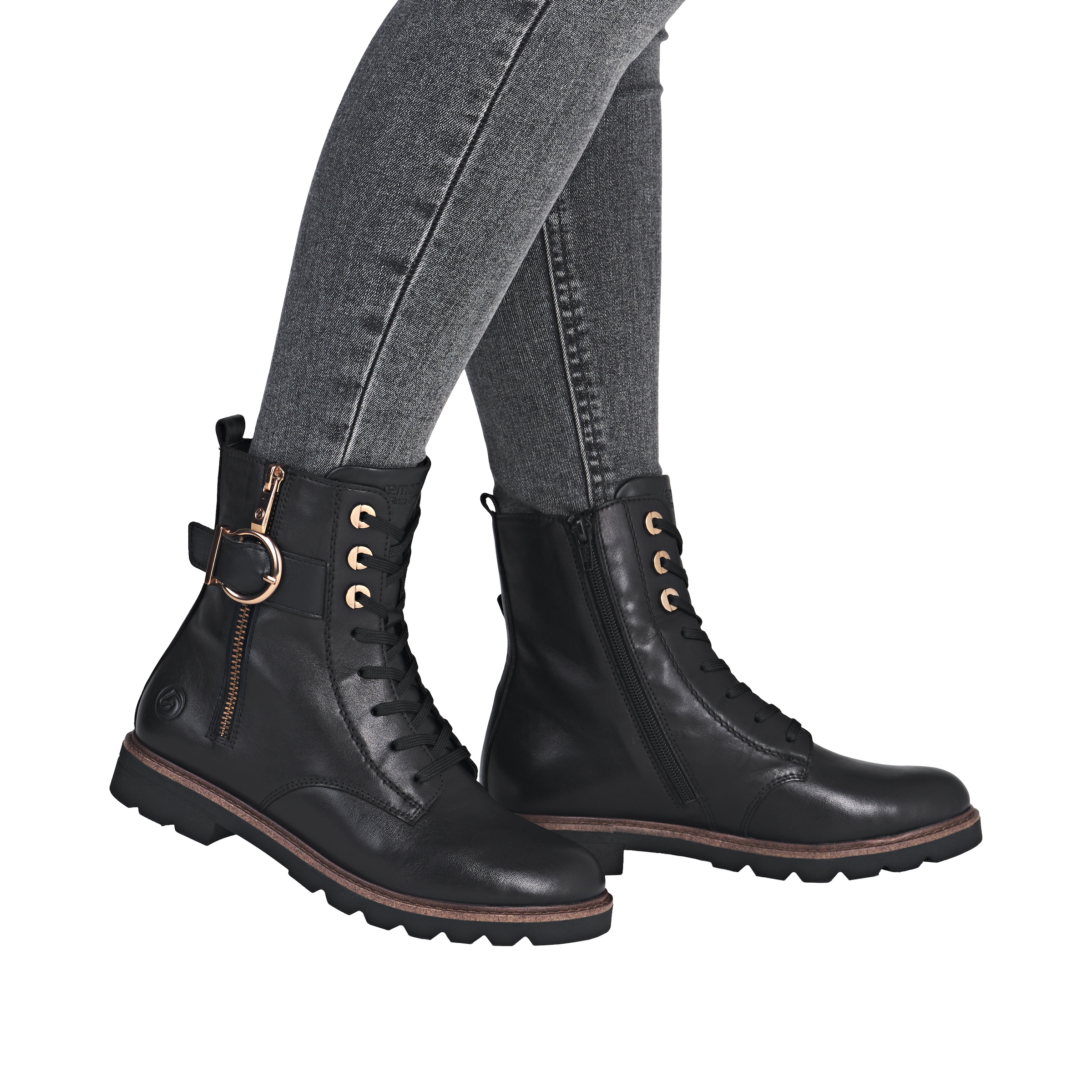 Remonte Schnürstiefelette  Schnürboots, Casual-Stiefelette, Blockabsatz, mit grosser Zierschliesse