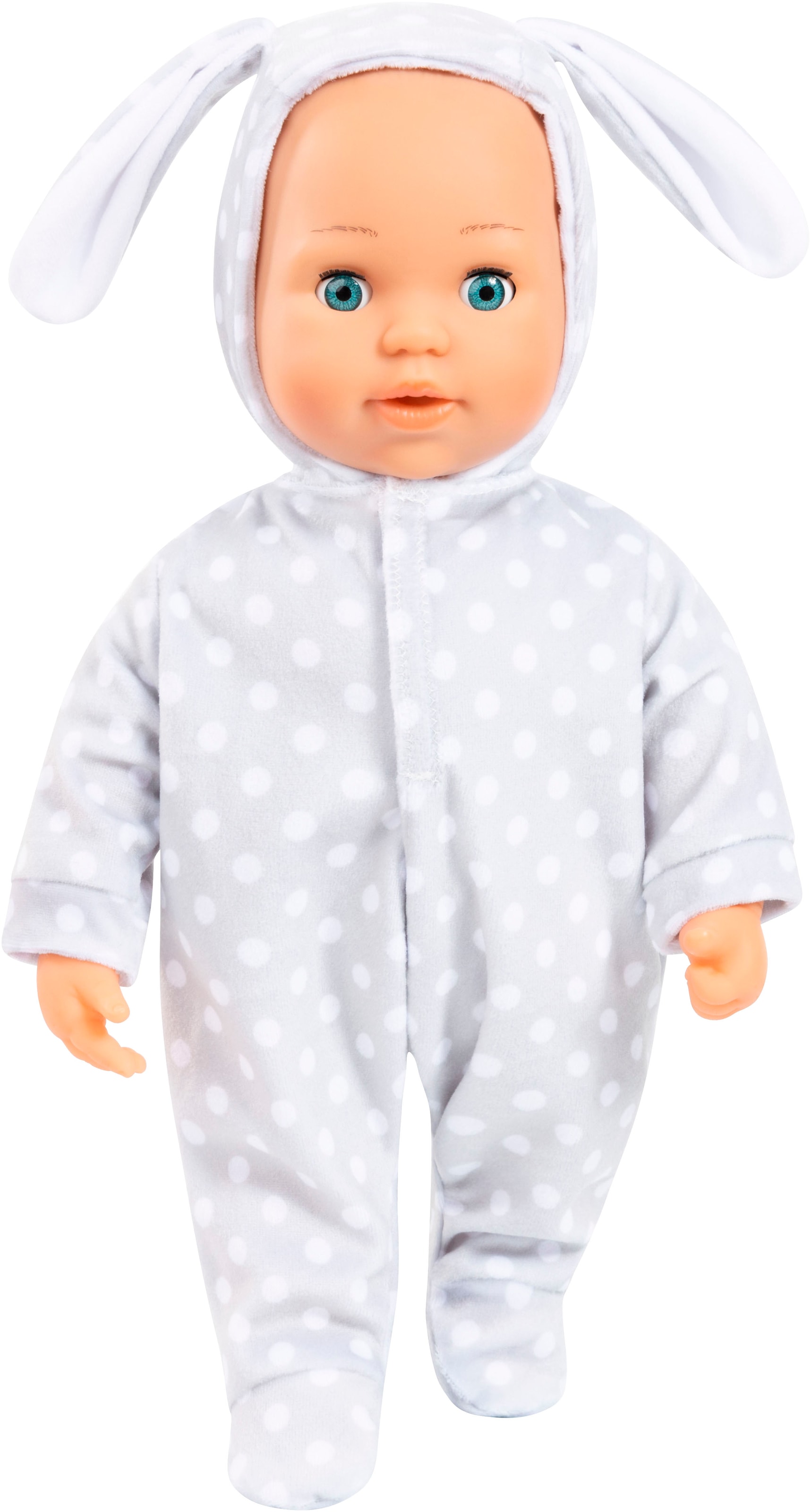 Bayer Poupée bébé »First Words Baby, Anna 38 cm, grau« mit Schlafaugen und Babygeräuschen