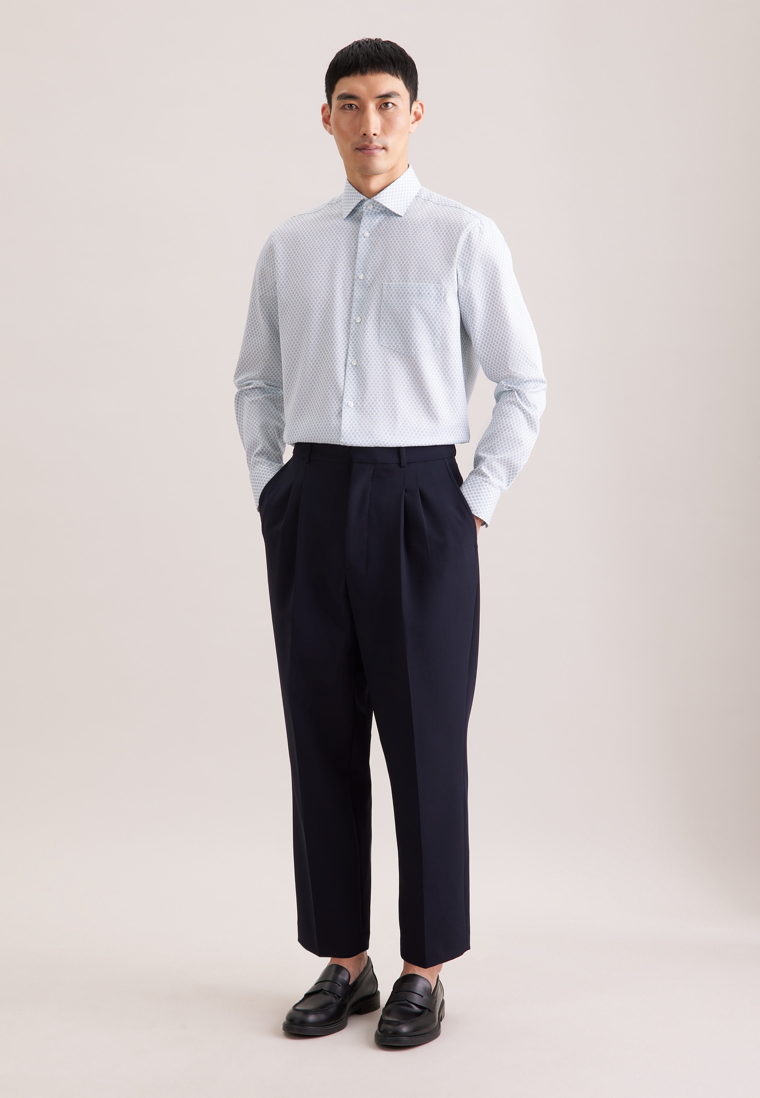 seidensticker Chemise d'affaires »Schwarze Rose« Regular 1/1 Kentkragen Druck