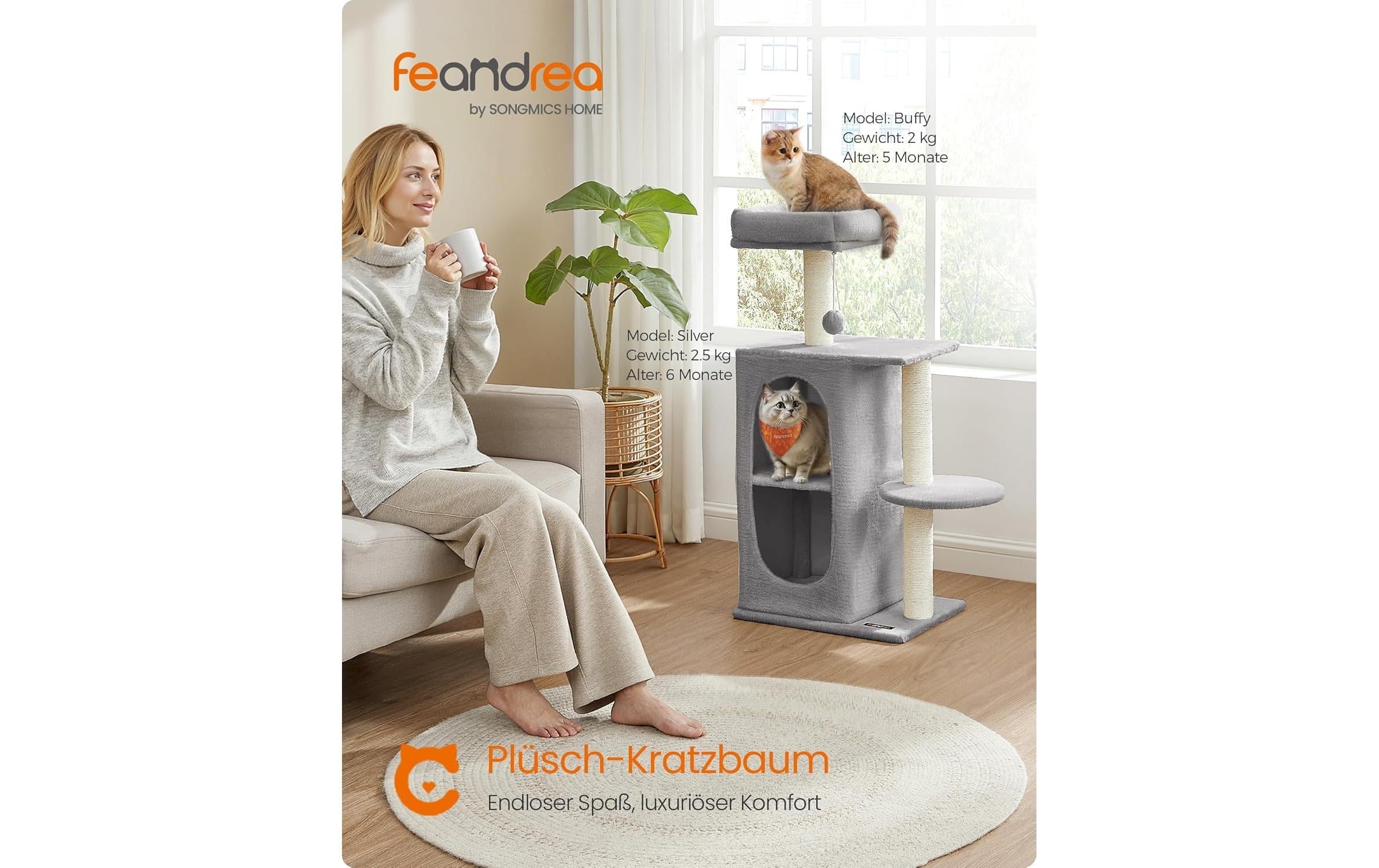 FEANDREA Arbre à chat »mit 2 Höhlen« 101 cm hoch