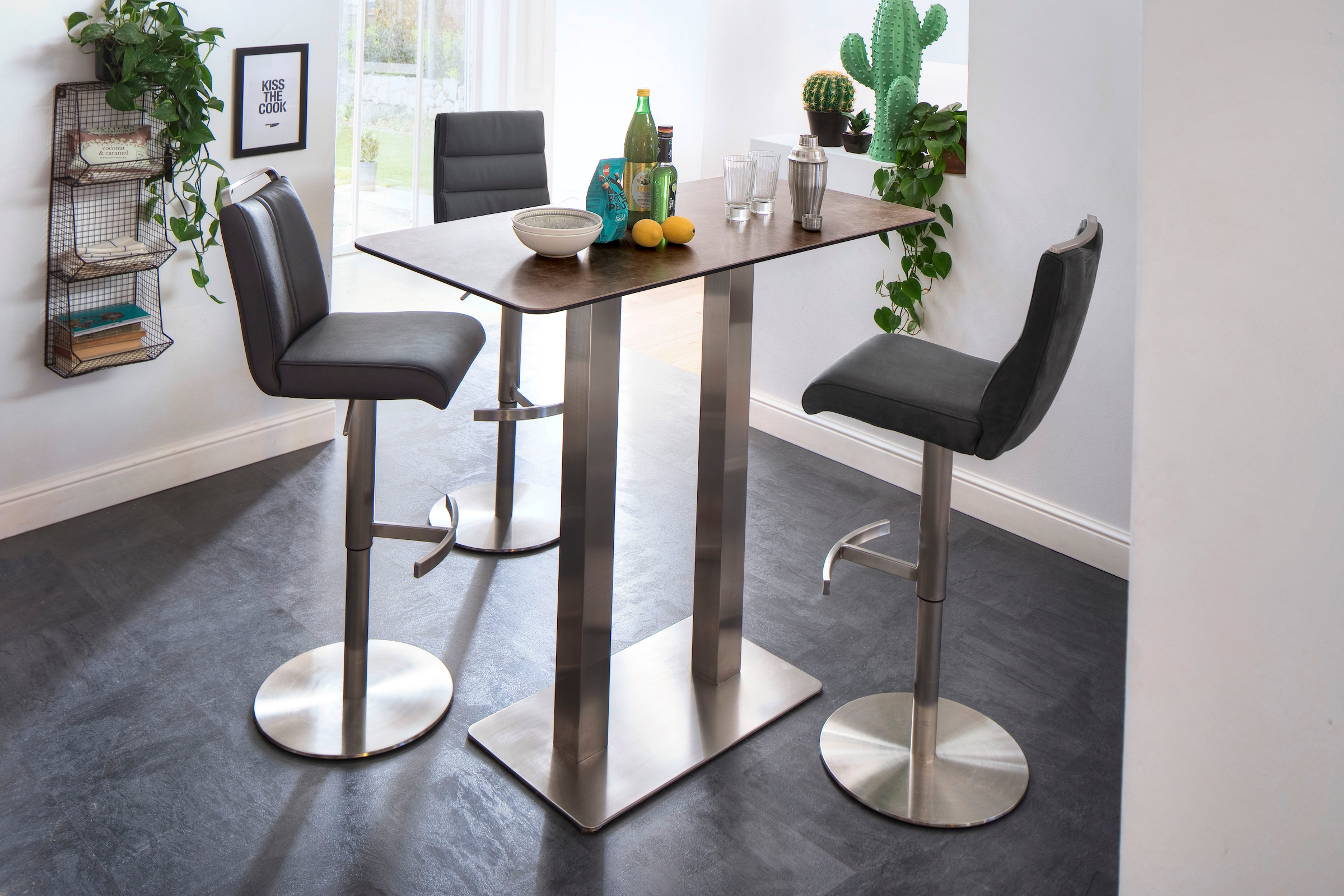 MCA furniture Chaise de bistrot »GIULIA Barstuhl Tresenstuhl Tresenhocker« () Barhocker,Bistrohocker,Barstuhl,drehbar,Sitzhöhe 53-78cm,mit Lehne
