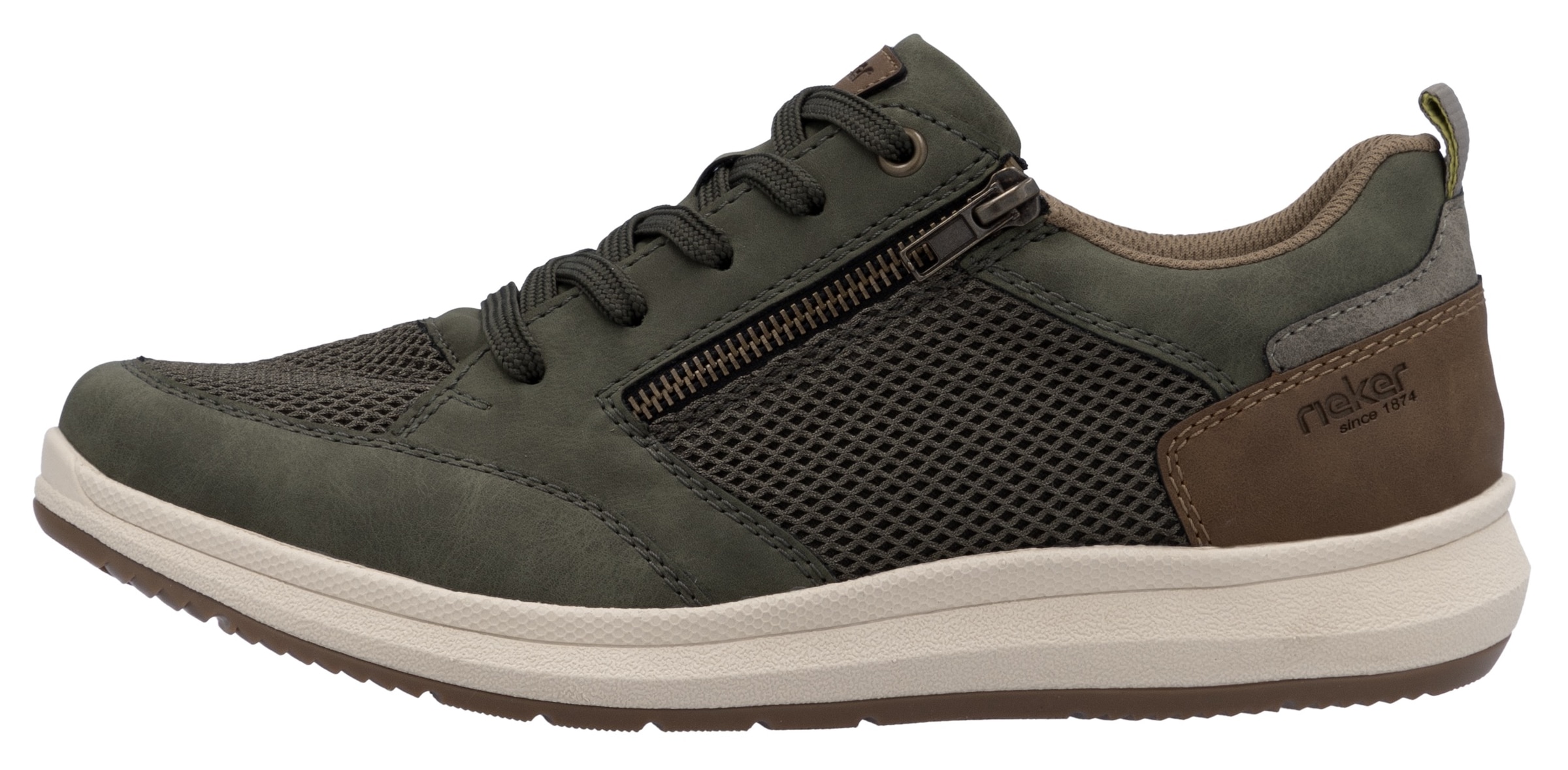 Rieker Sneaker  , Halbschuh, Freizeitschuh, Schnürschuh mit seitlichem Reissverschluss