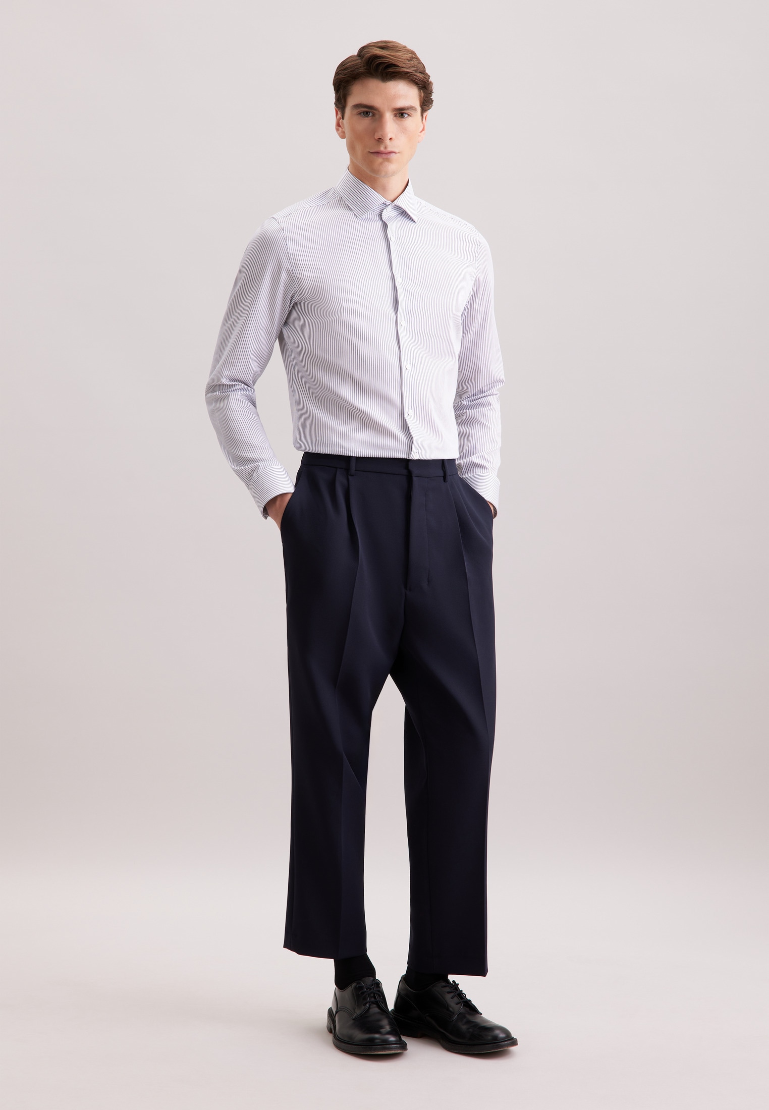 seidensticker Chemise d'affaires »Schwarze Rose« Slim 1/1 Kentkragen Gestreift