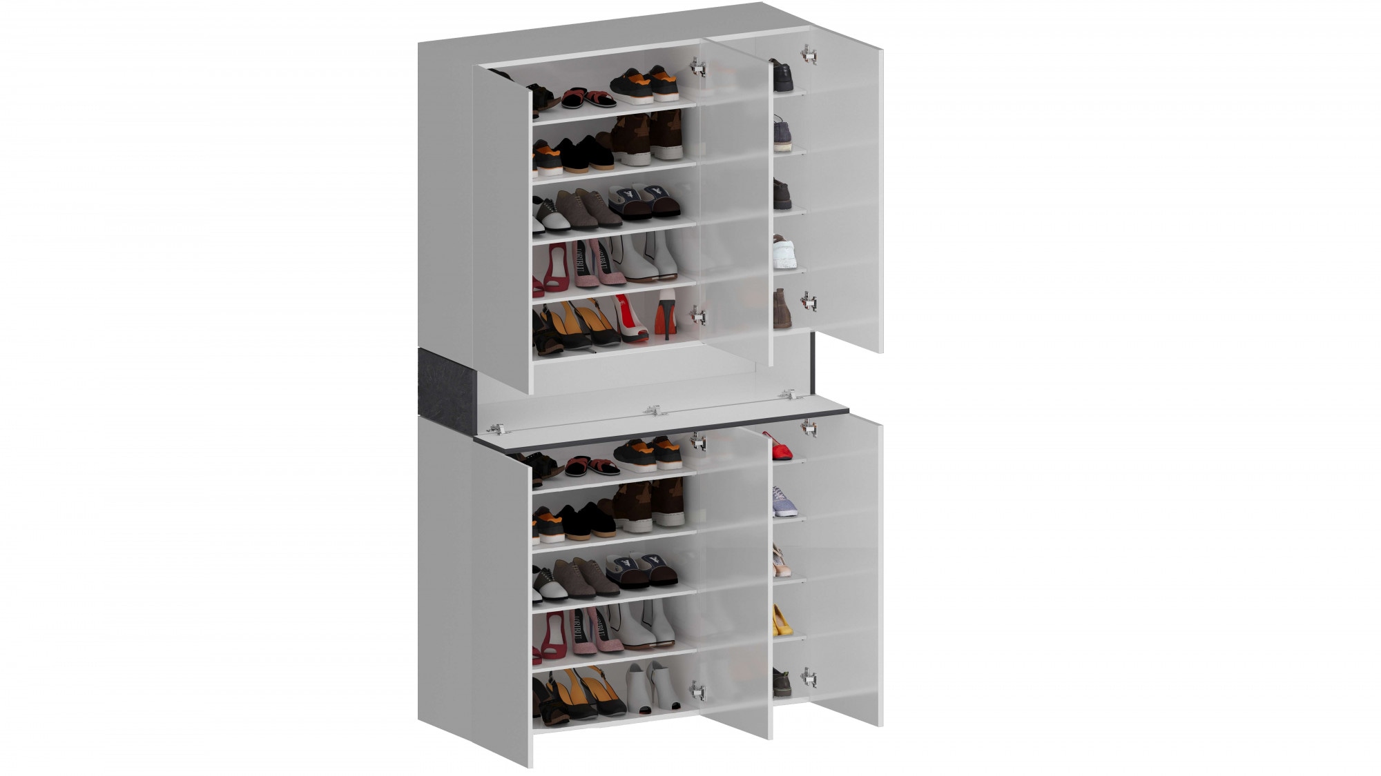 Home affaire Armoire à chaussures »Savona« Höhe 200cm, 12 Einlegeböden, 21 Fächer