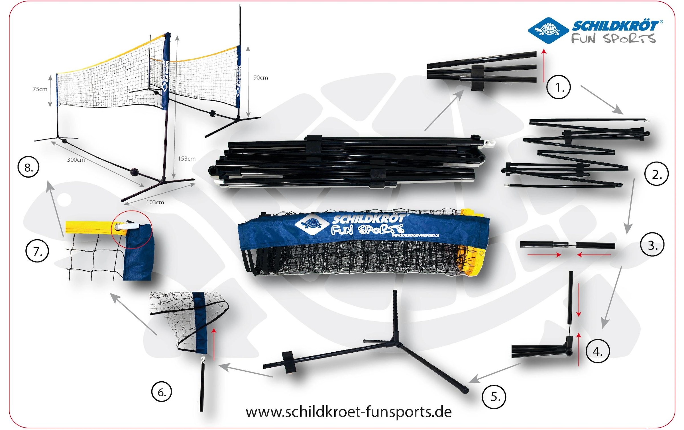 Schildkröt Funsports Filet de volley-ball »Kombi Netz Set«