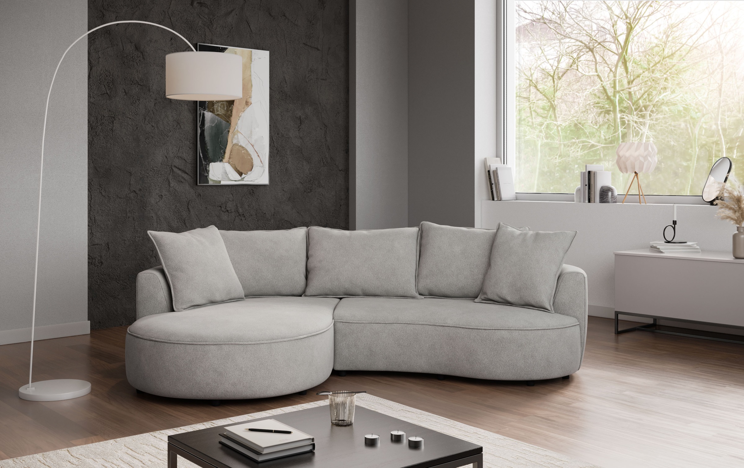 COTTA Ecksofa »Sana L-Form, Breite 260 cm« Loungesofa mit Wellenunterfederung
