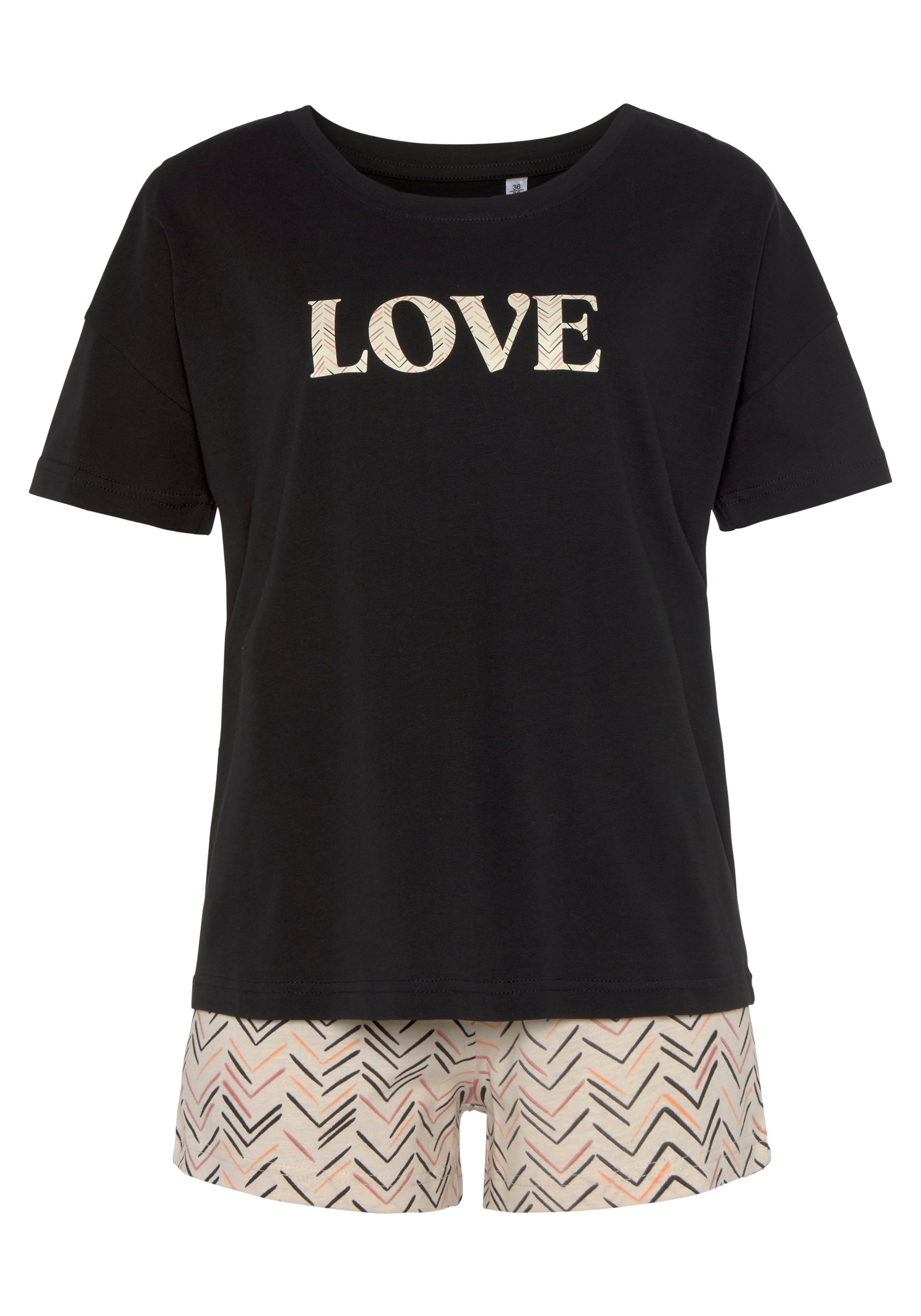 Vivance Dreams Shorty Set, 2 pièces mit malerischem Fischgrat-Muster