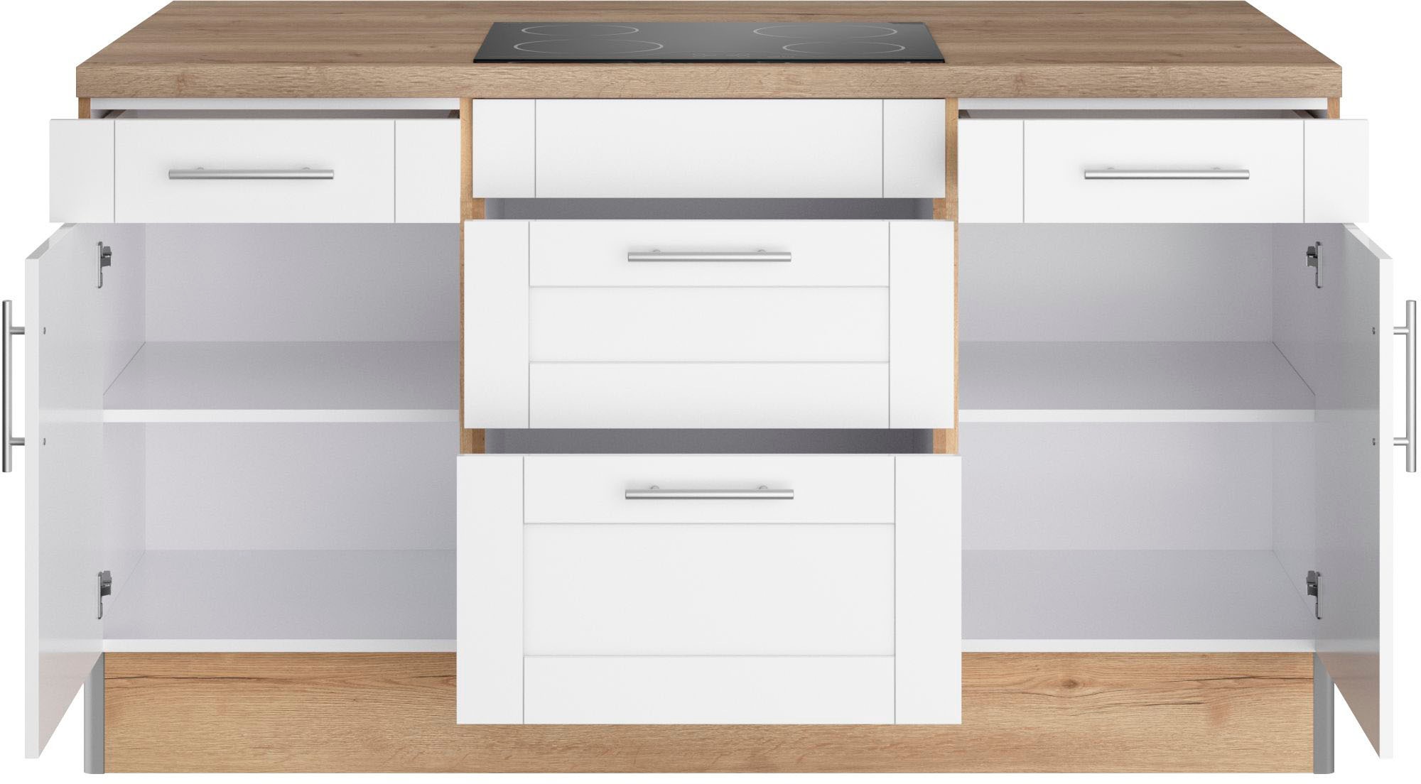KOCHSTATION Îlot de cuisine »KS-Ahus« Kücheninsel, Breite 160 cm, wahlw. mit E-Gerät, Soft Close Funktion
